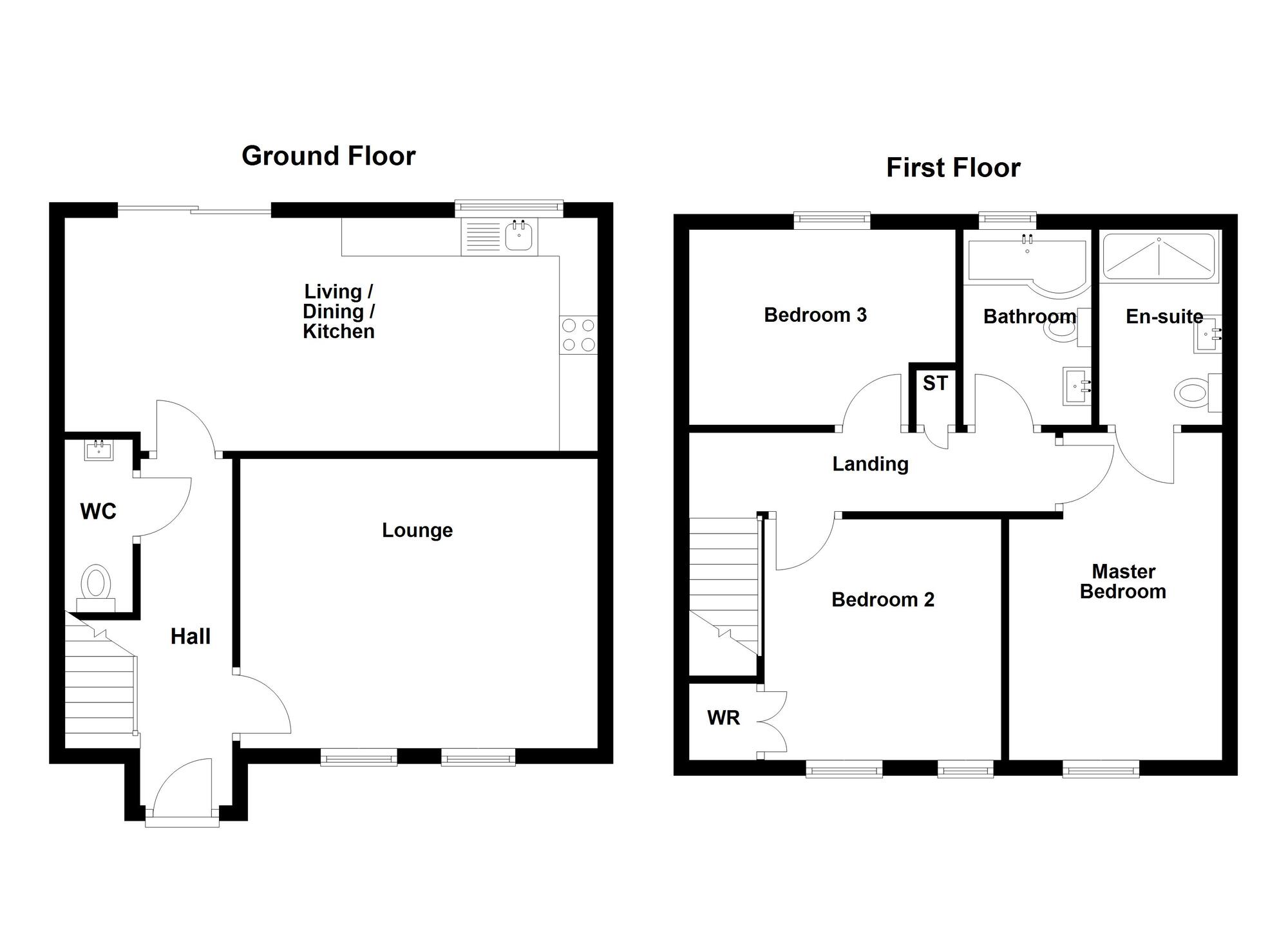 Floorplan of 3 bedroom Detached House for sale, Larne Road, Carrickfergus, County Antrim, BT38