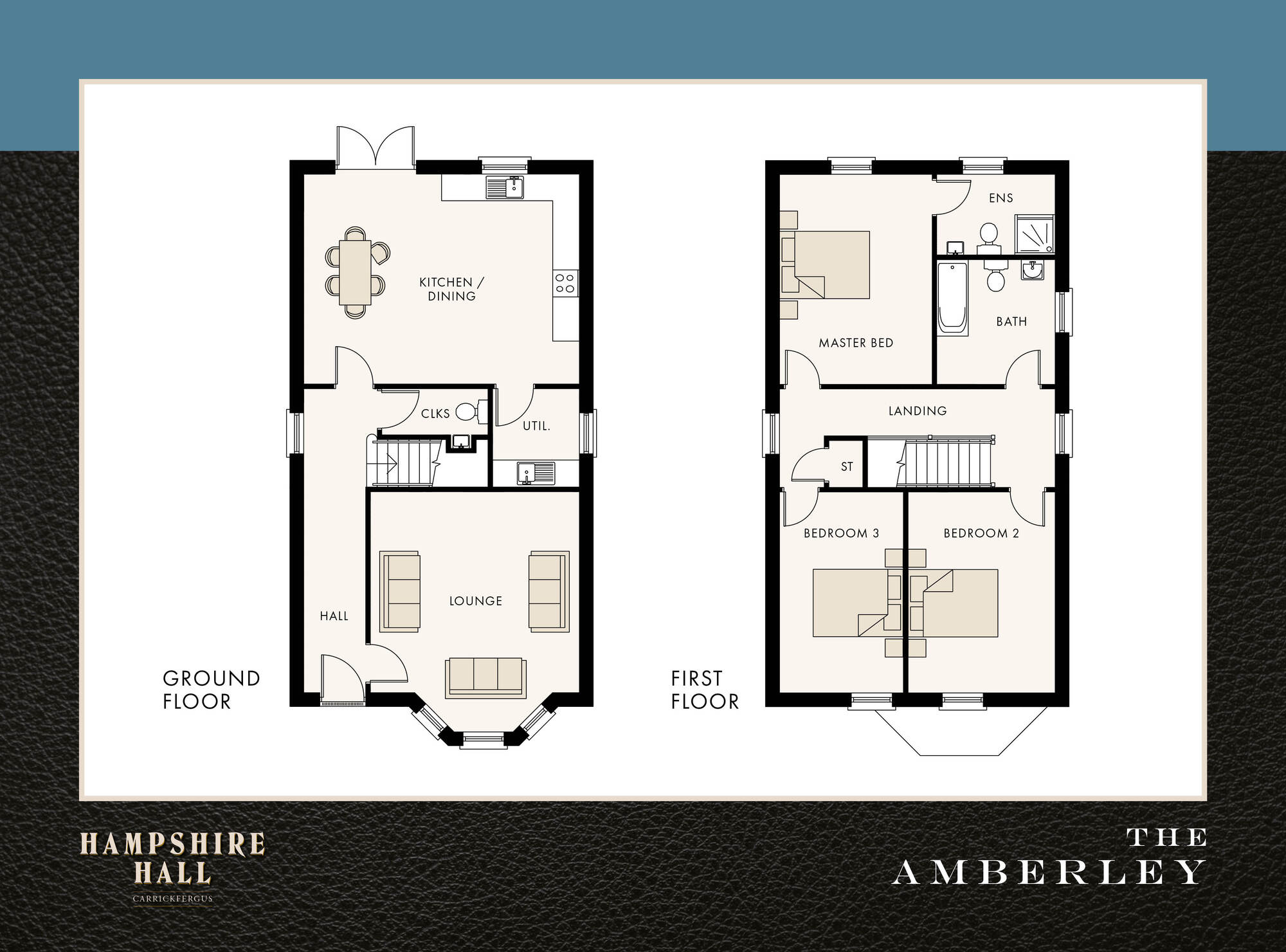 Floorplan of 3 bedroom Detached House for sale, Hampshire Hall, Carrickfergus, County Antrim, BT38