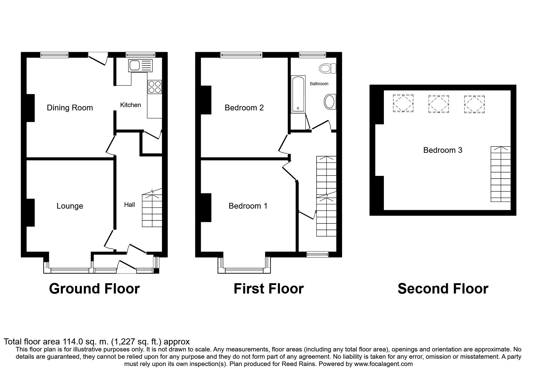 Floorplan of 3 bedroom Semi Detached House for sale, Station Road, Kippax, West Yorkshire, LS25