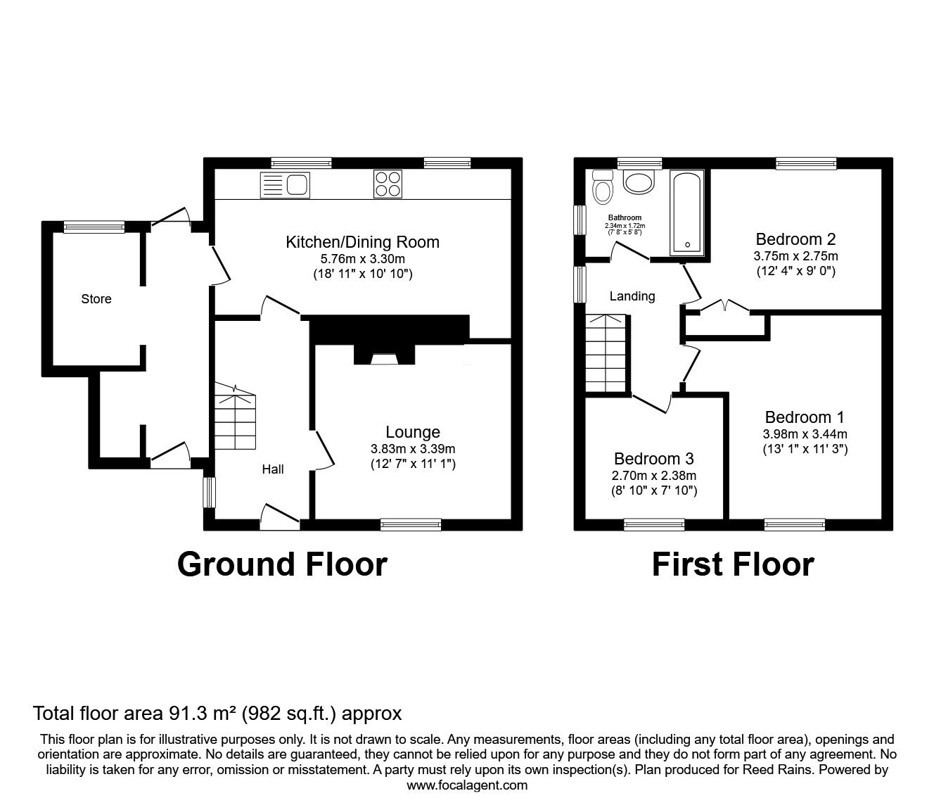 Floorplan of 3 bedroom Semi Detached House for sale, Dawtrie Street, Castleford, West Yorkshire, WF10