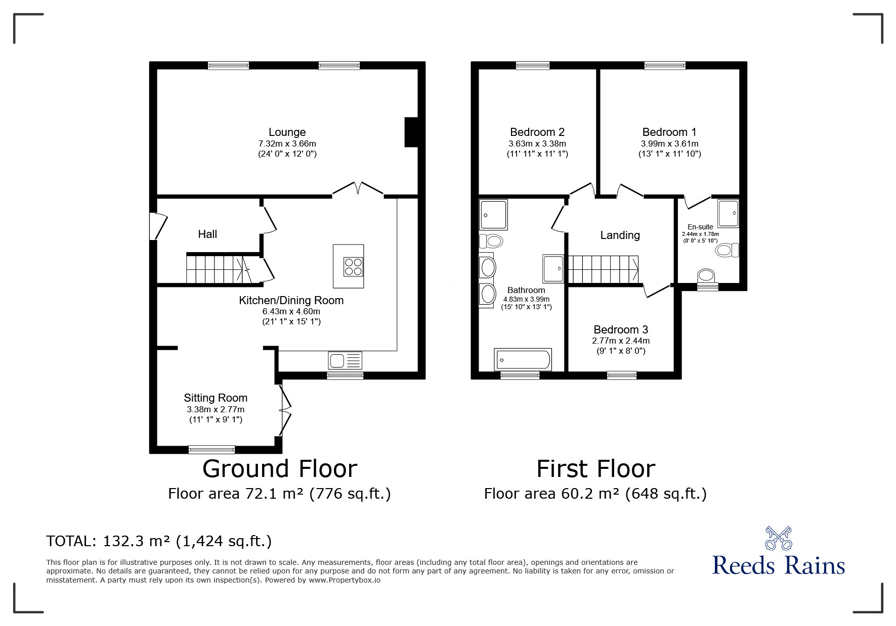 Floorplan of 3 bedroom Semi Detached House for sale, Leeds Road, Glasshoughton, West Yorkshire, WF10