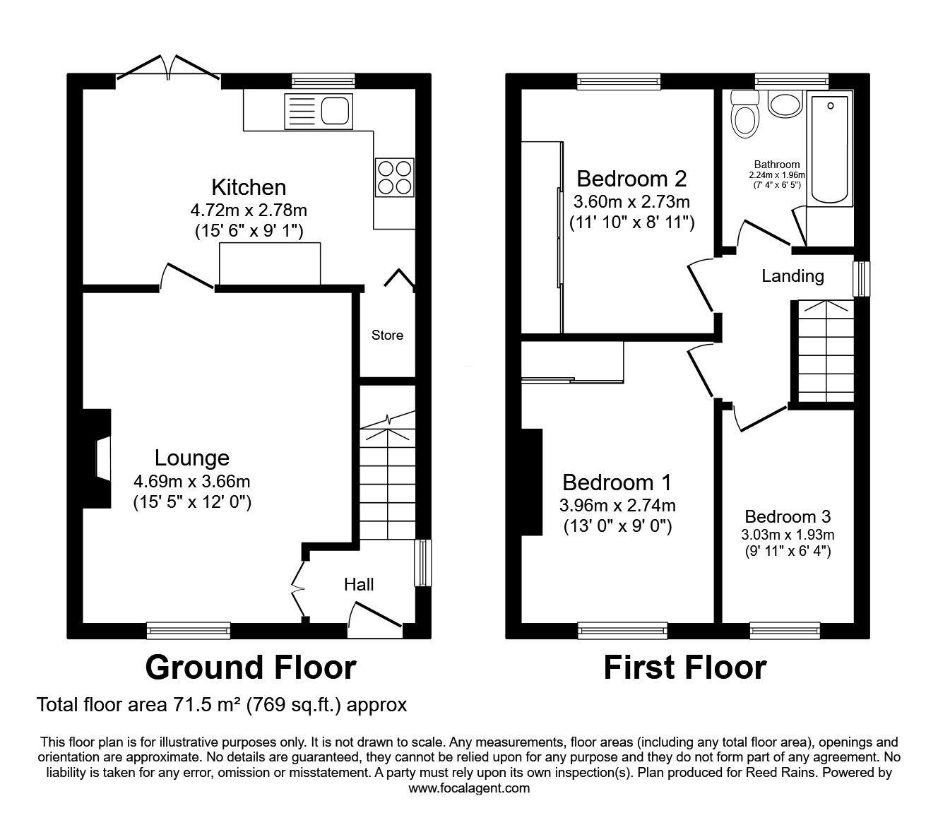 Floorplan of 3 bedroom Semi Detached House for sale, Beech Crescent, Castleford, West Yorkshire, WF10