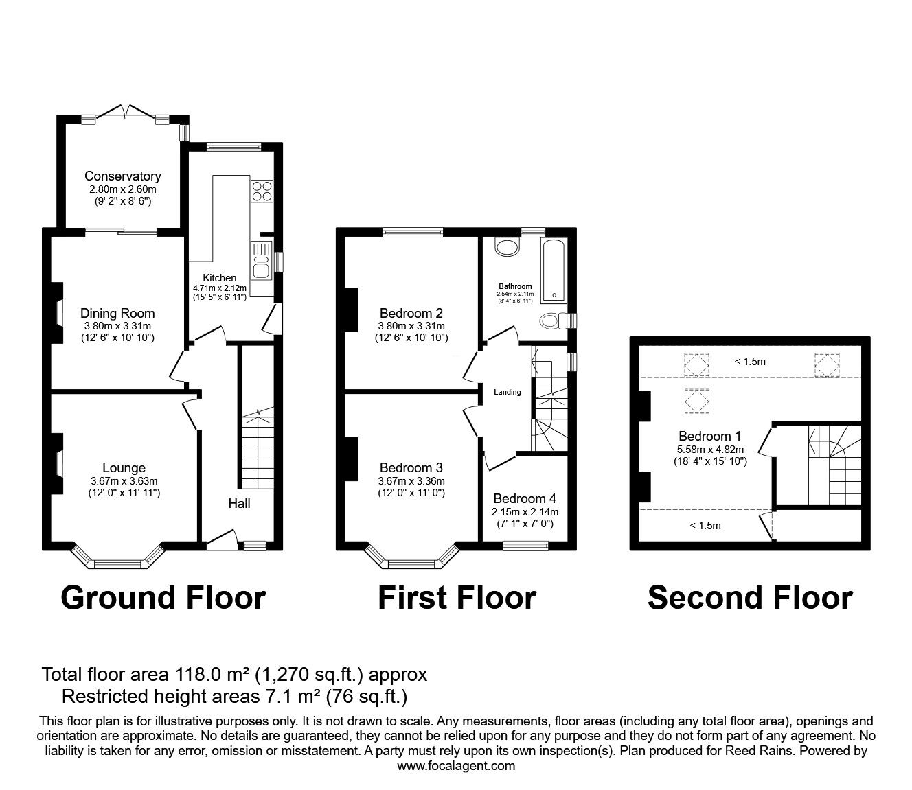 Floorplan of 3 bedroom Semi Detached House for sale, Hill Road, Castleford, West Yorkshire, WF10