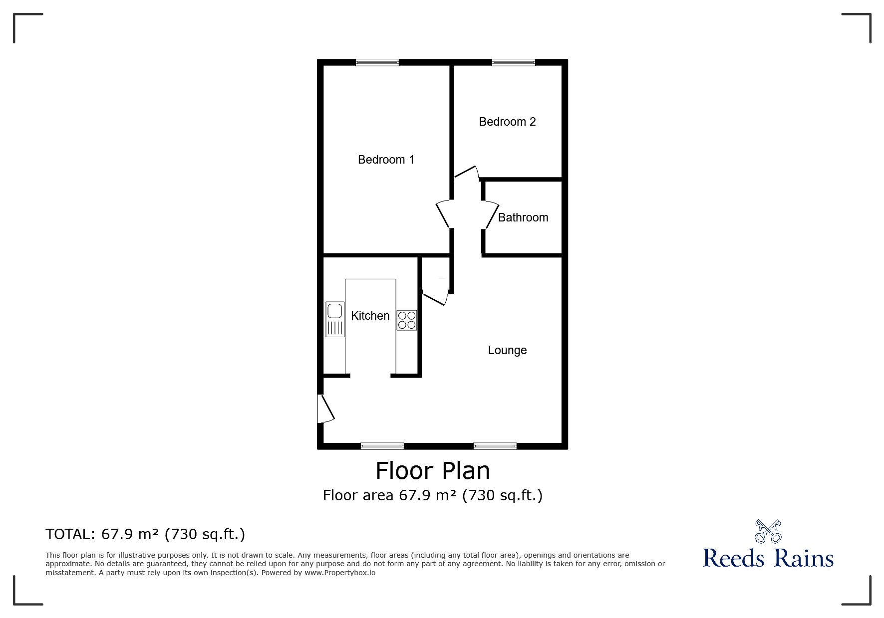 Floorplan of 2 bedroom  Flat for sale, Rock Hill, Castleford, West Yorkshire, WF10