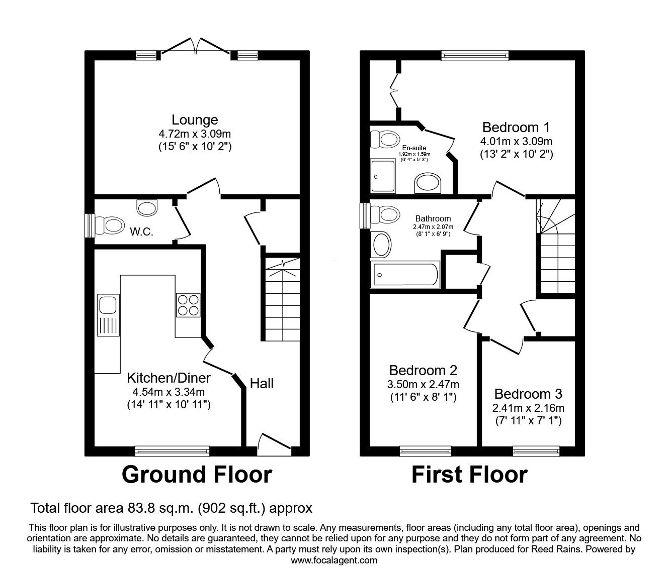 Floorplan of 3 bedroom Semi Detached House for sale, Swift Way, Castleford, West Yorkshire, WF10