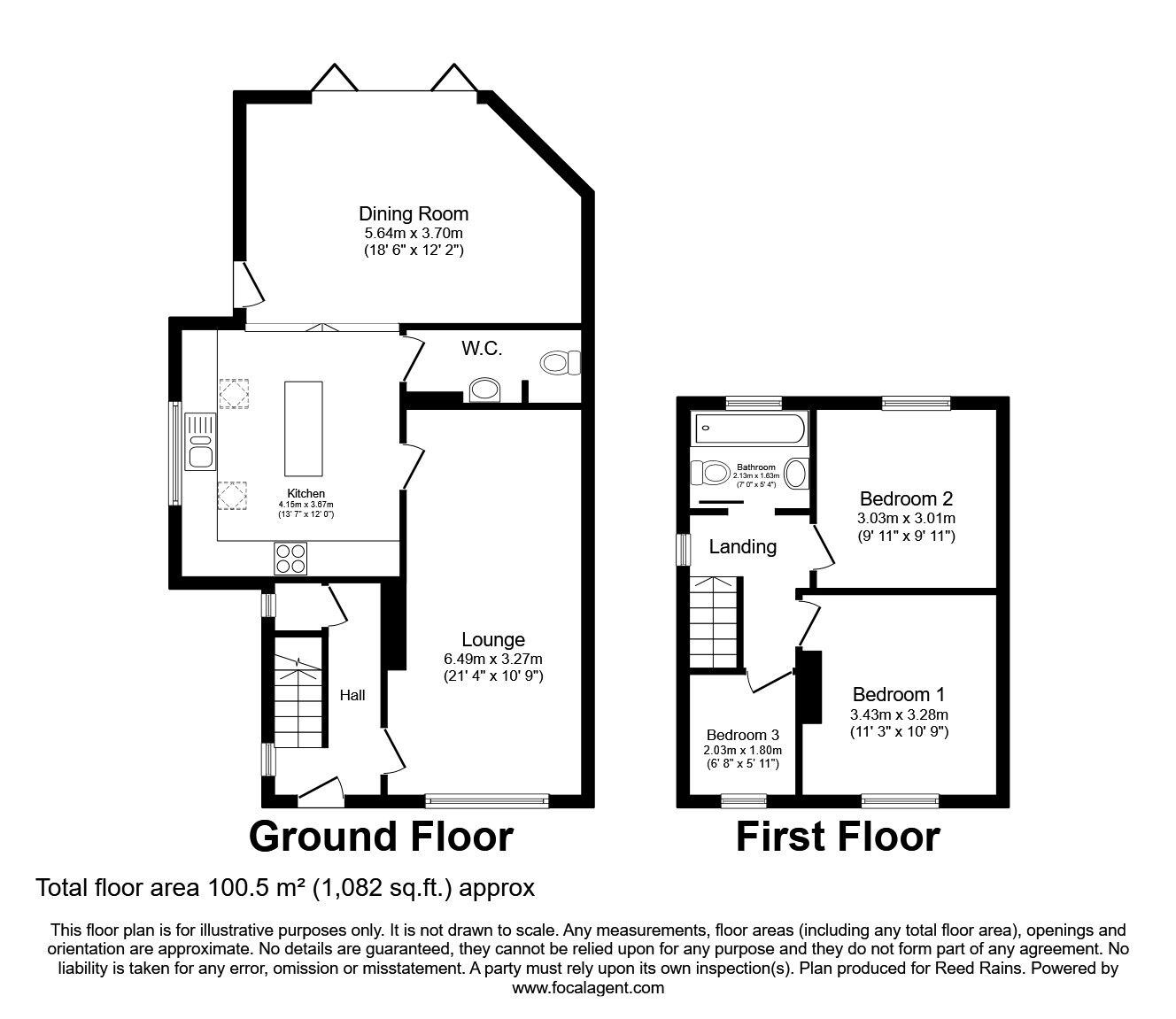 Floorplan of 3 bedroom Semi Detached House for sale, Hemsby Road, Castleford, West Yorkshire, WF10