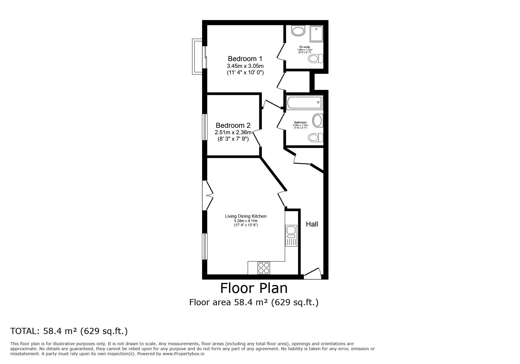 Floorplan of 2 bedroom  Flat for sale, Lagentium Plaza, Castleford, West Yorkshire, WF10