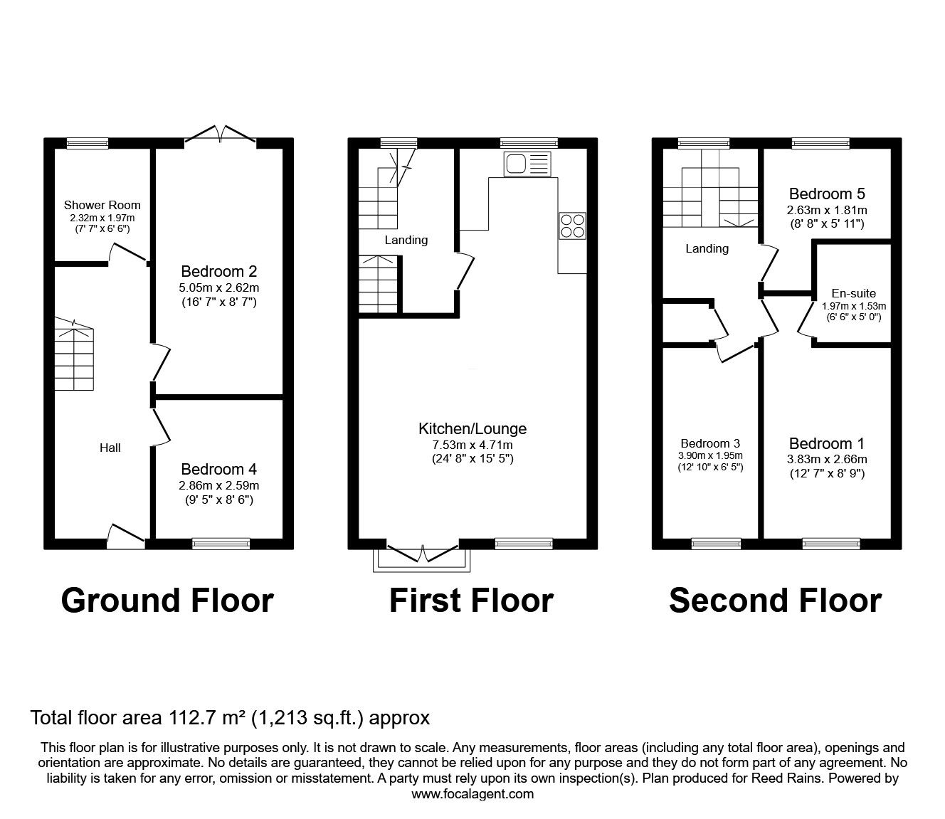 Floorplan of 4 bedroom Mid Terrace House for sale, Beeston Way, Allerton Bywater, West Yorkshire, WF10