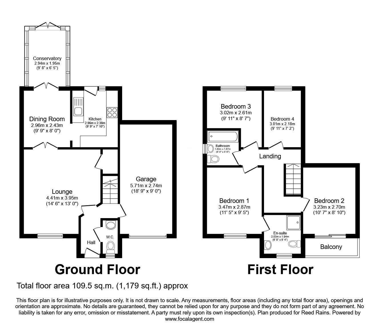 Floorplan of 4 bedroom Semi Detached House for sale, Buckingham Way, Castleford, West Yorkshire, WF10