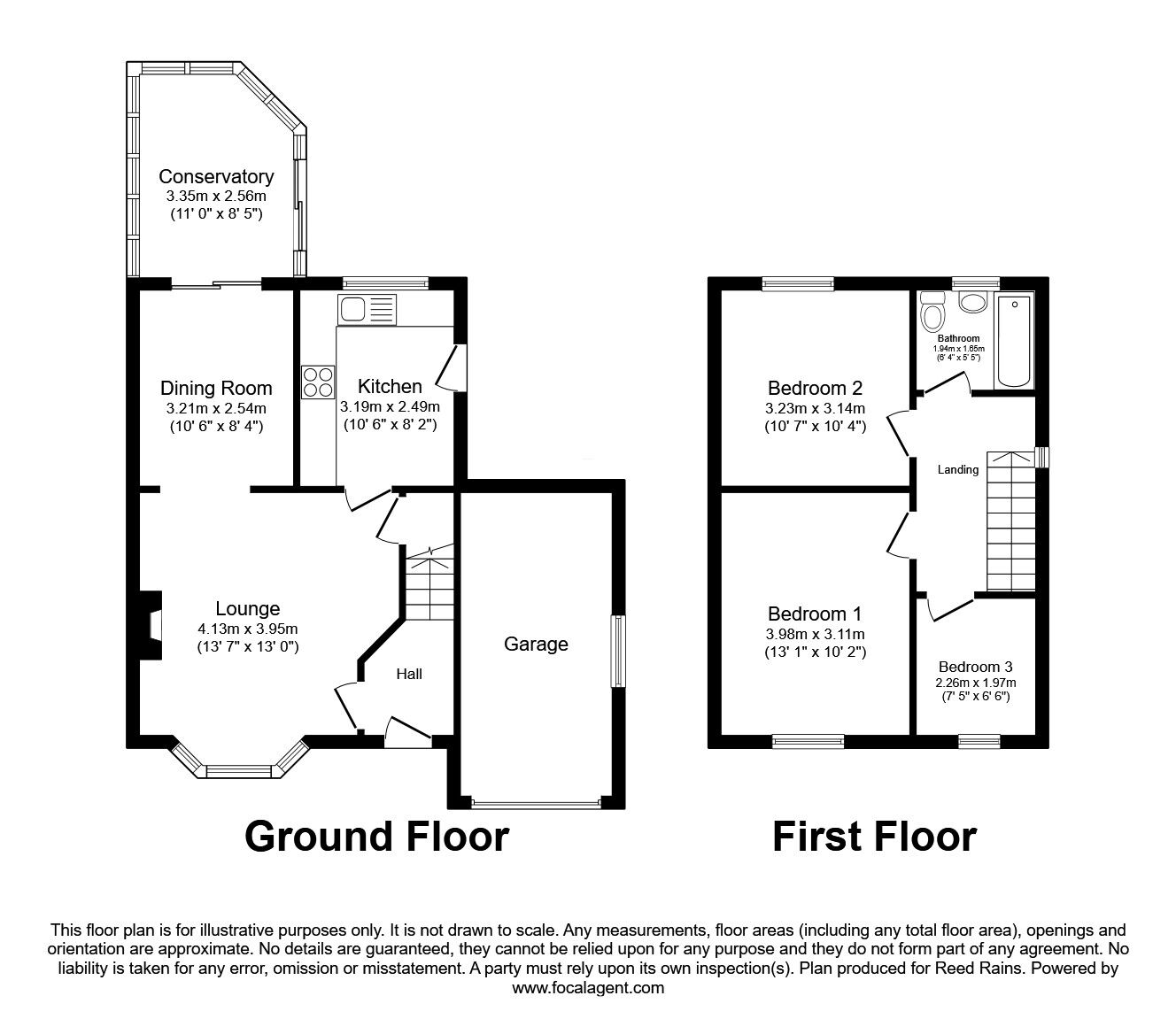 Floorplan of 3 bedroom Detached House for sale, Kendal Gardens, Castleford, West Yorkshire, WF10