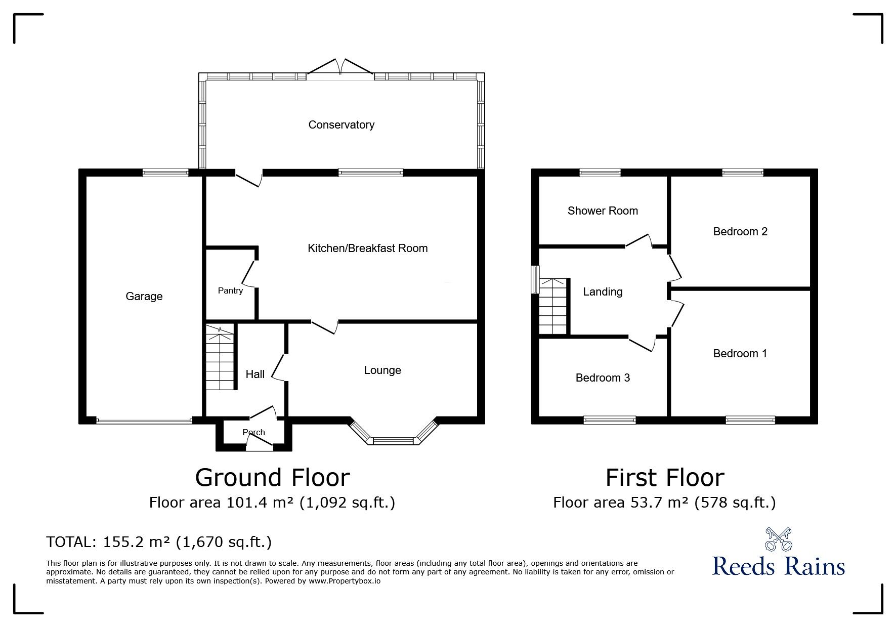 Floorplan of 3 bedroom Semi Detached House for sale, Queens Road, Castleford, West Yorkshire, WF10