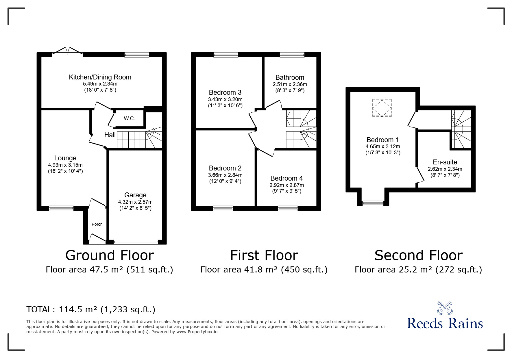 Floorplan of 4 bedroom Detached House for sale, Chestnut Grove, Castleford, West Yorkshire, WF10