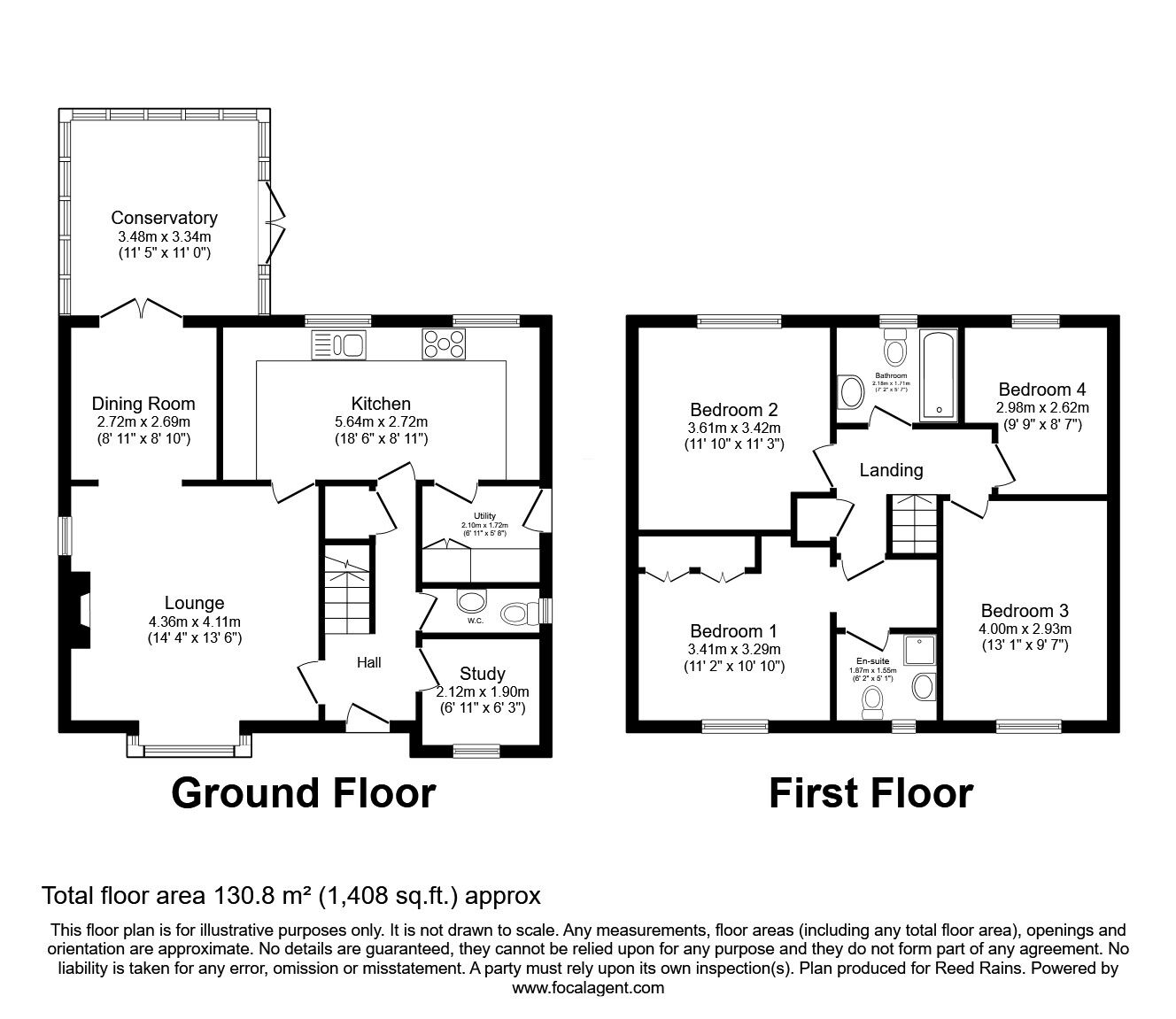 Floorplan of 4 bedroom Detached House for sale, Manor Court, Fairburn, North Yorkshire, WF11