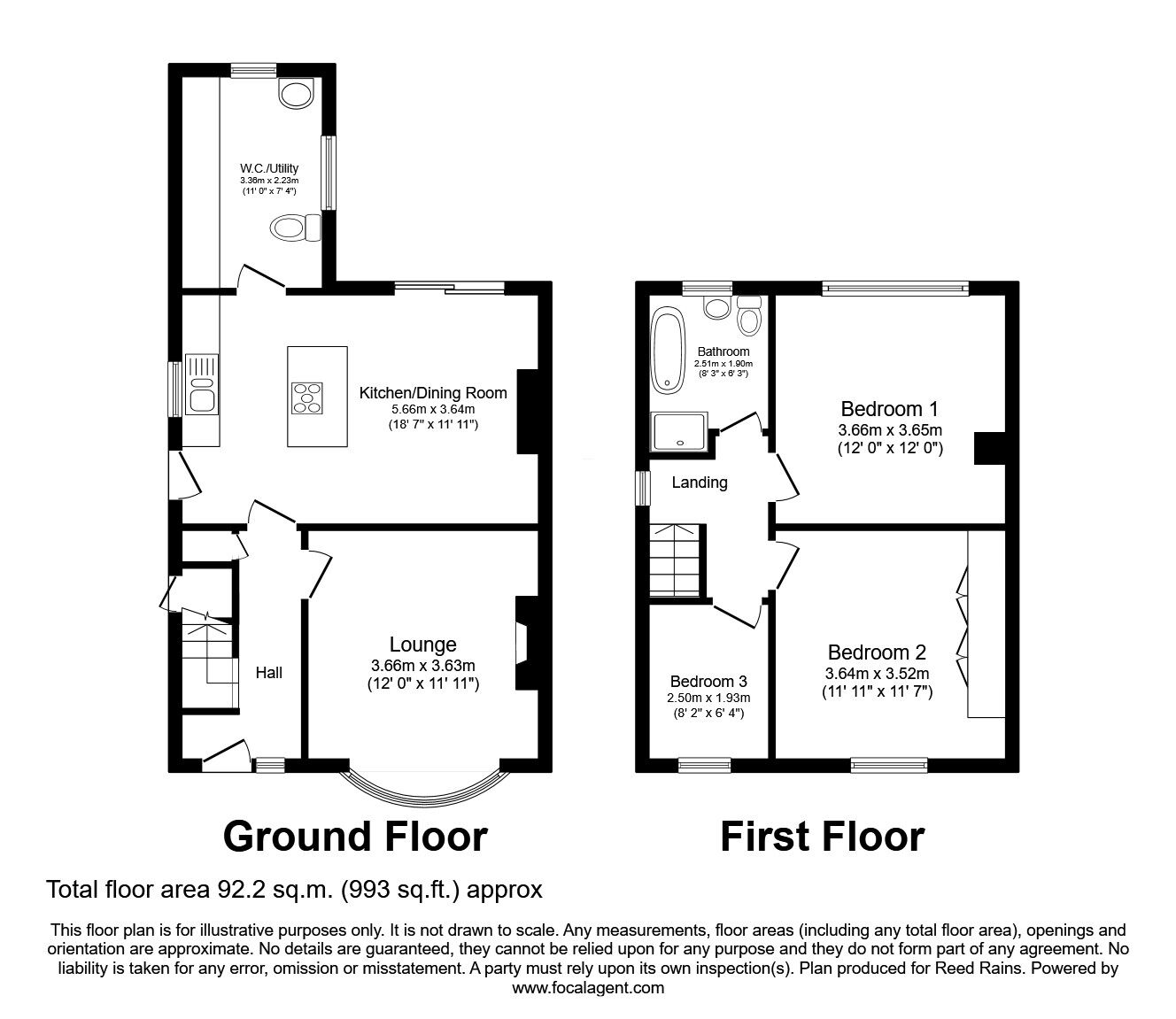 Floorplan of 3 bedroom Semi Detached House for sale, Gypsy Lane, Castleford, West Yorkshire, WF10