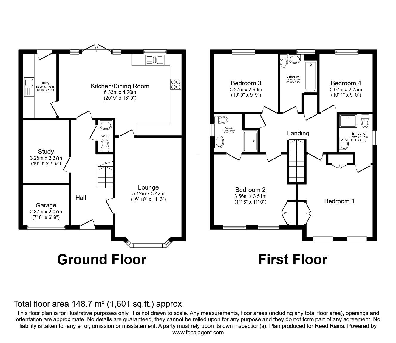 Floorplan of 4 bedroom Detached House for sale, Blenheim Way, Castleford, West Yorkshire, WF10