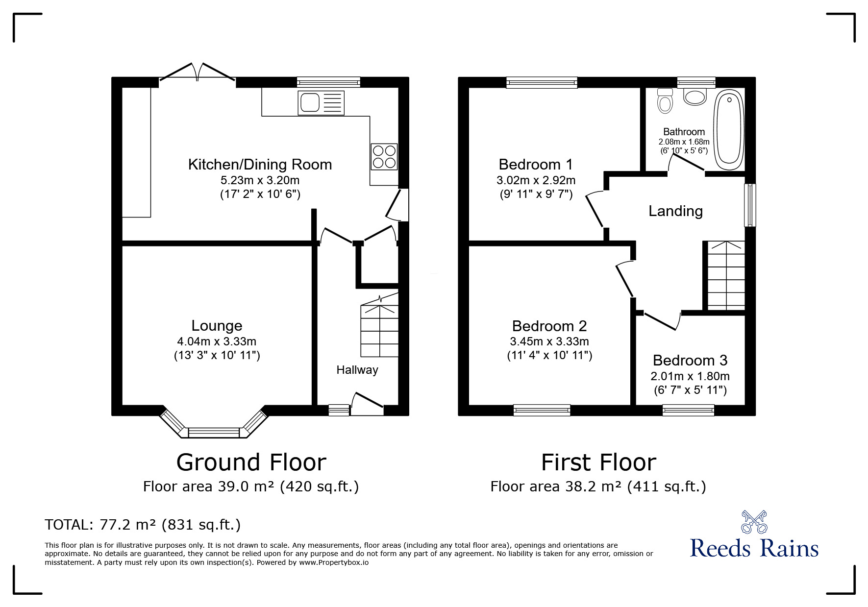 Floorplan of 3 bedroom Semi Detached House for sale, Birch Grove, Castleford, West Yorkshire, WF10