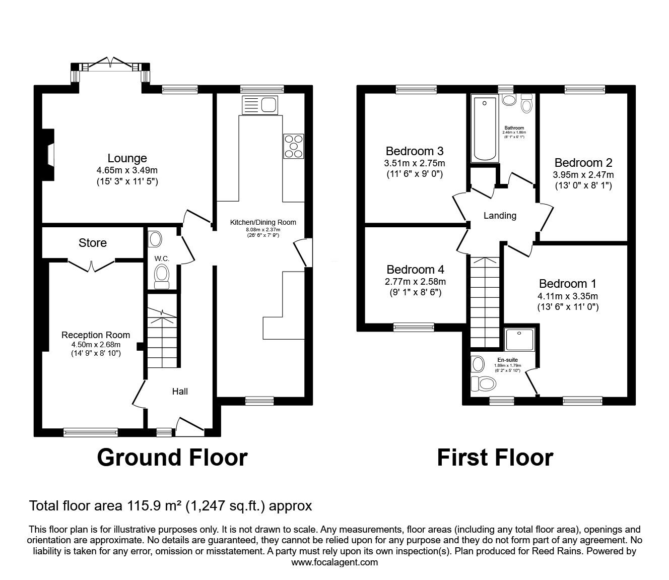 Floorplan of 4 bedroom Detached House for sale, Merefield Way, Castleford, West Yorkshire, WF10