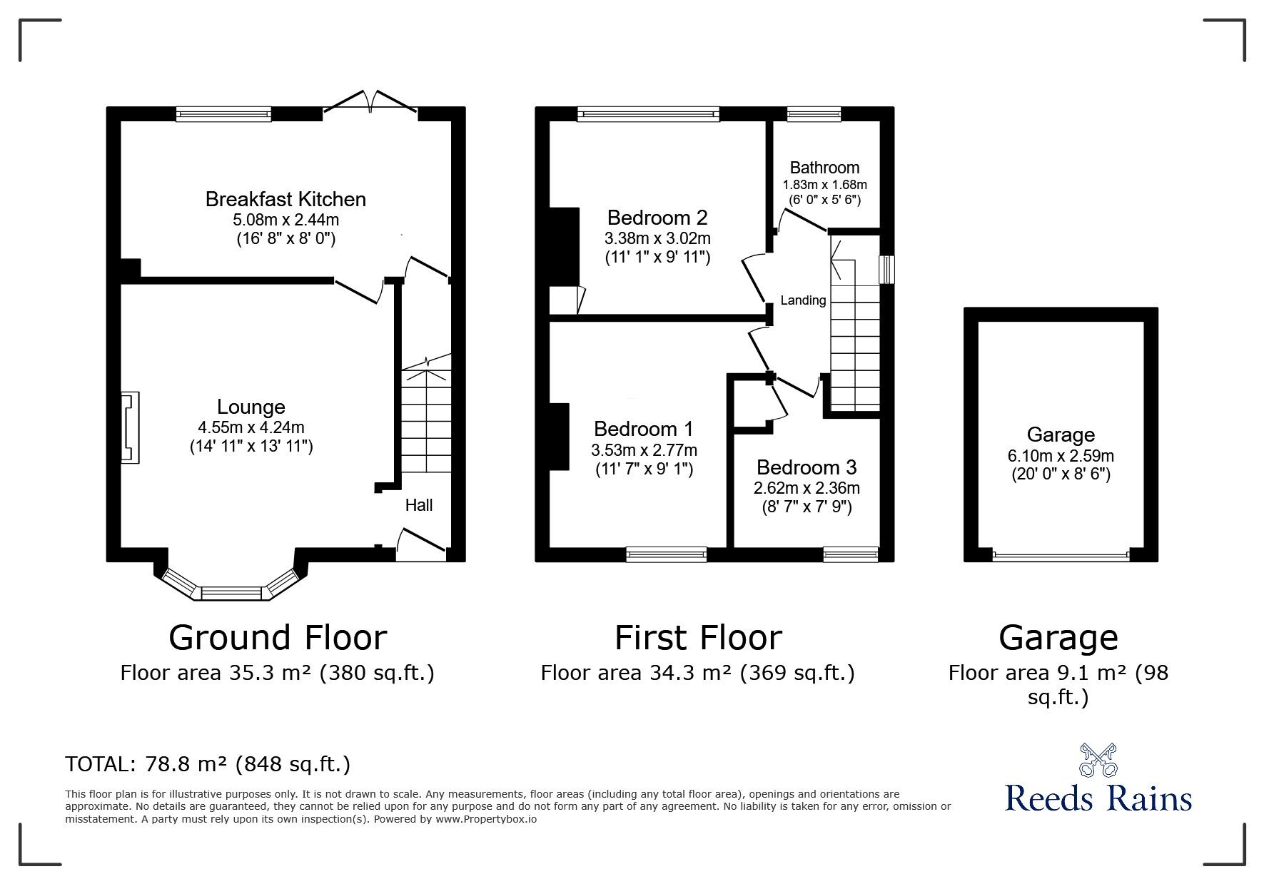 Floorplan of 3 bedroom Semi Detached House for sale, College Road, Castleford, West Yorkshire, WF10