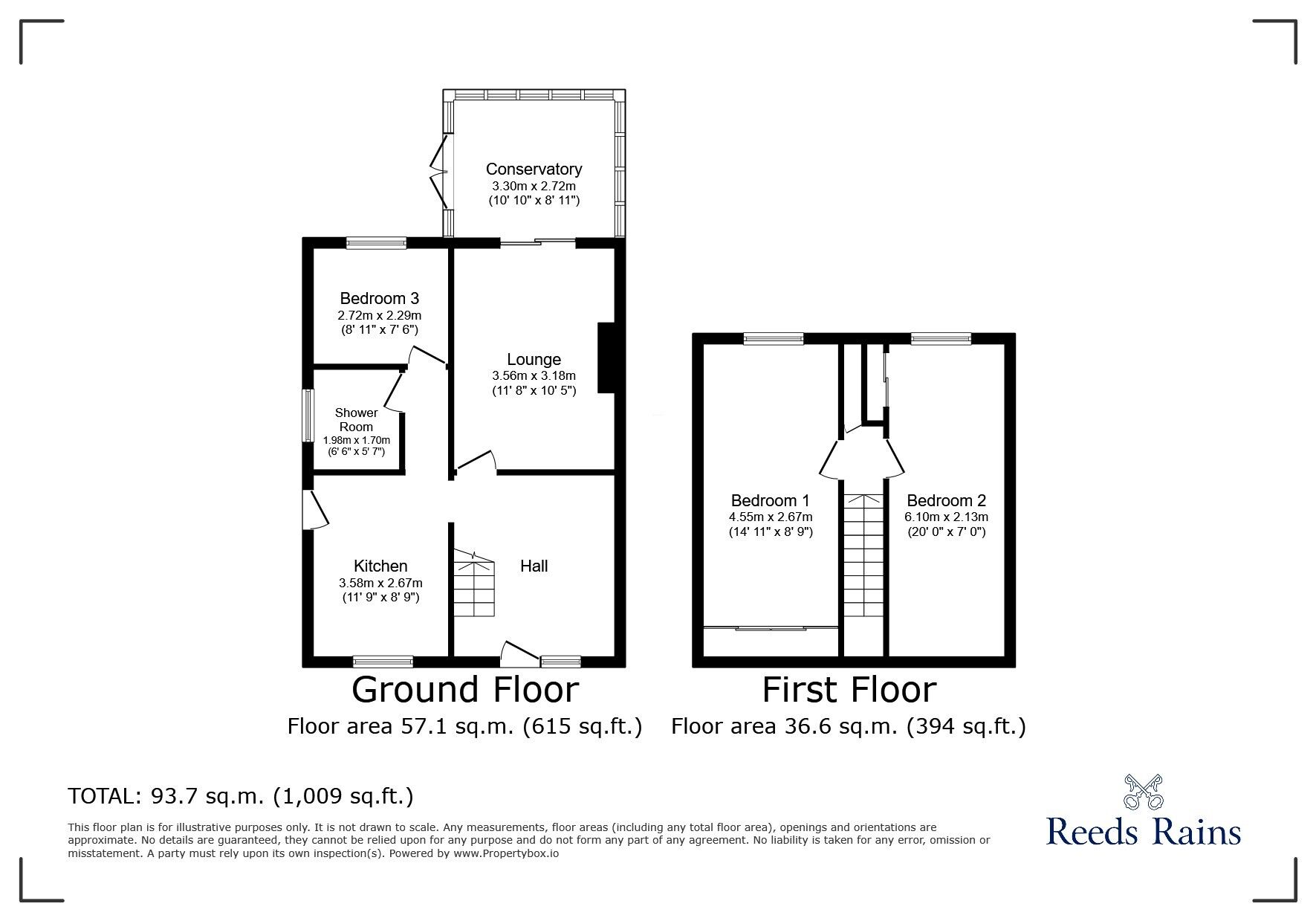 Floorplan of 3 bedroom Semi Detached Bungalow for sale, Woodend, Allerton Bywater, West Yorkshire, WF10