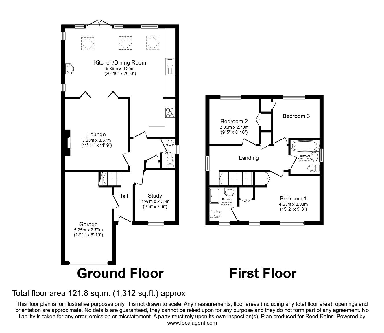 Floorplan of 3 bedroom Detached House for sale, Brindle Park Drive, Castleford, West Yorkshire, WF10