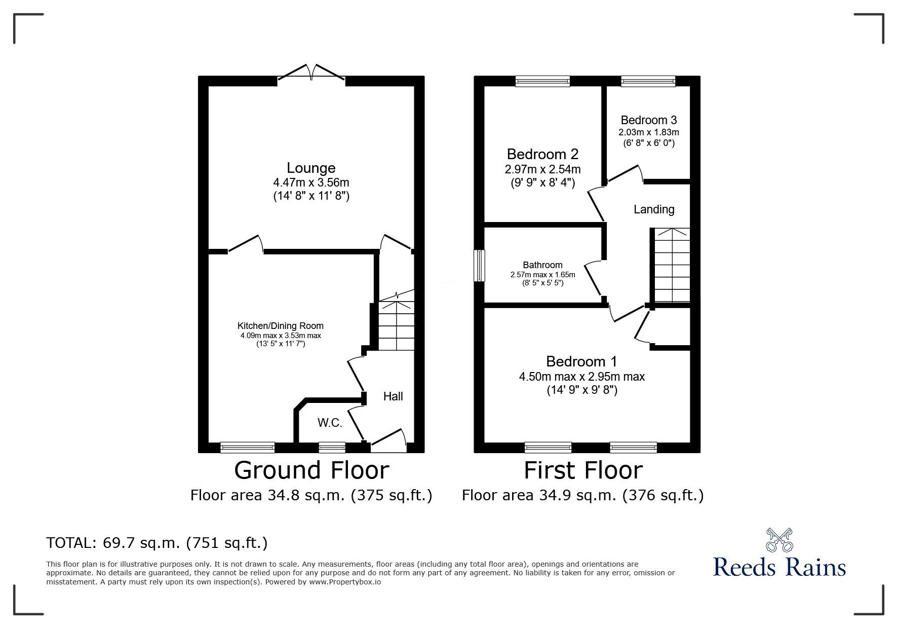 Floorplan of 3 bedroom Semi Detached House for sale, Whistler Drive, Castleford, West Yorkshire, WF10