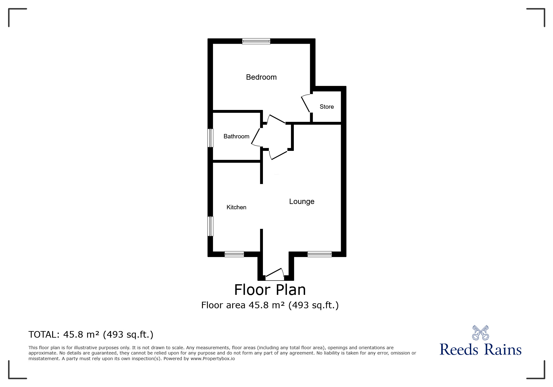 Floorplan of 1 bedroom  Flat for sale, Millers Croft, Castleford, West Yorkshire, WF10