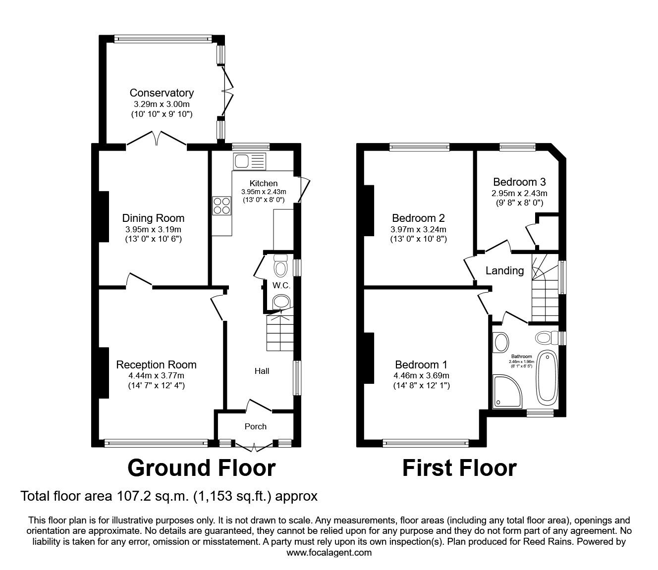 Floorplan of 3 bedroom Semi Detached House for sale, Southend Lane, London, SE6