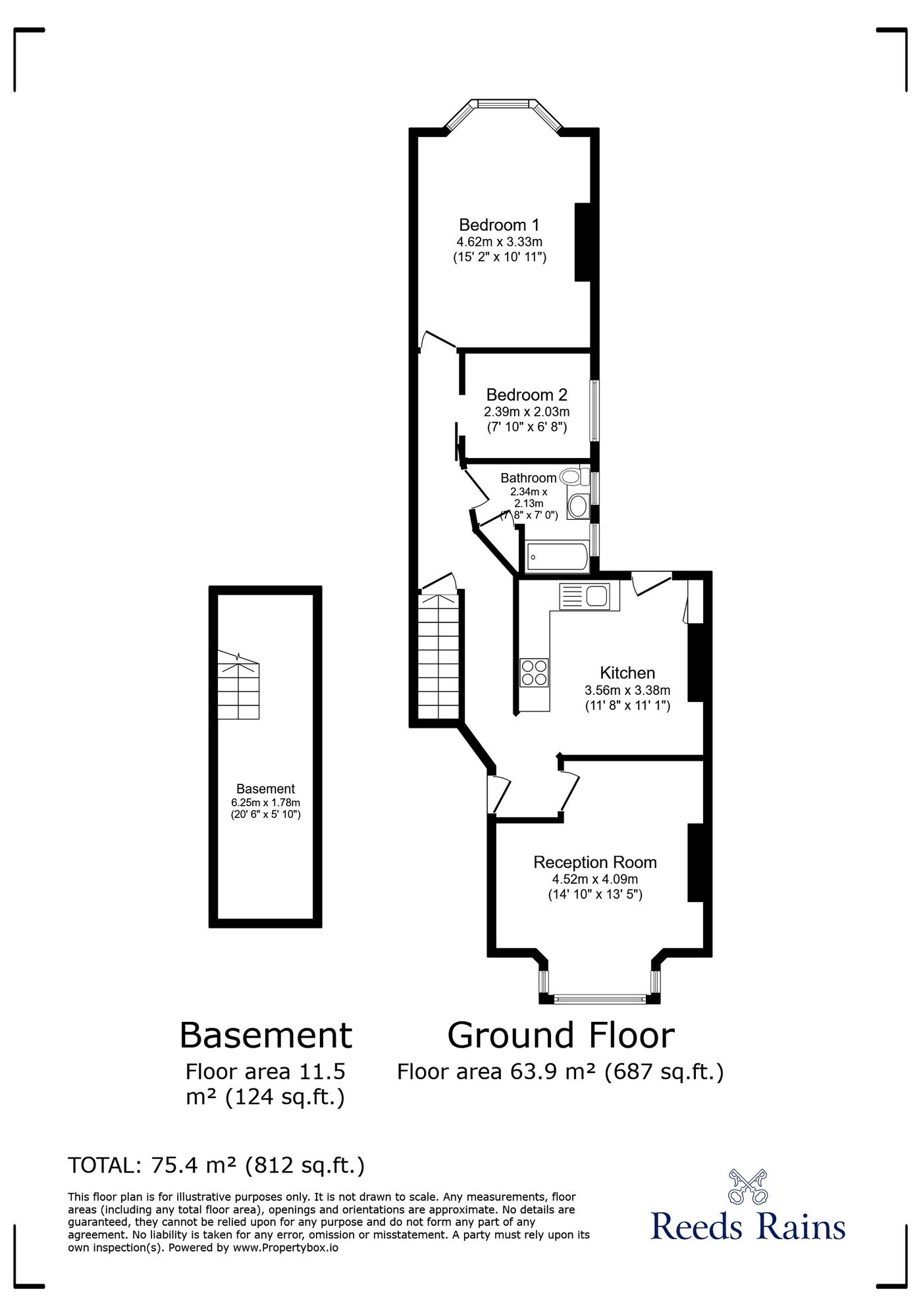 Floorplan of 2 bedroom  Flat for sale, Ringstead Road, London, SE6