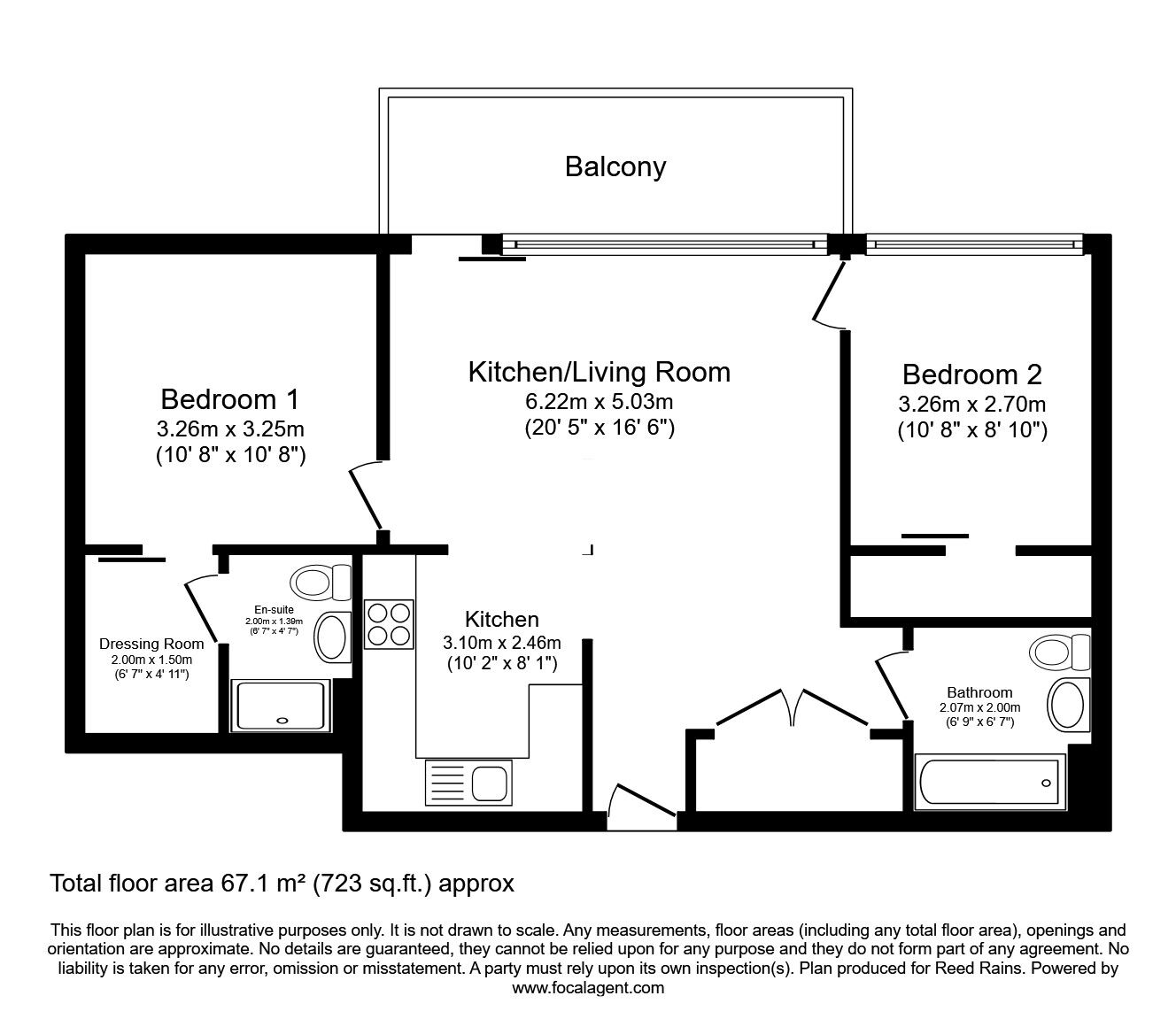 Floorplan of 2 bedroom  Flat to rent, John Harrison Way, London, SE10