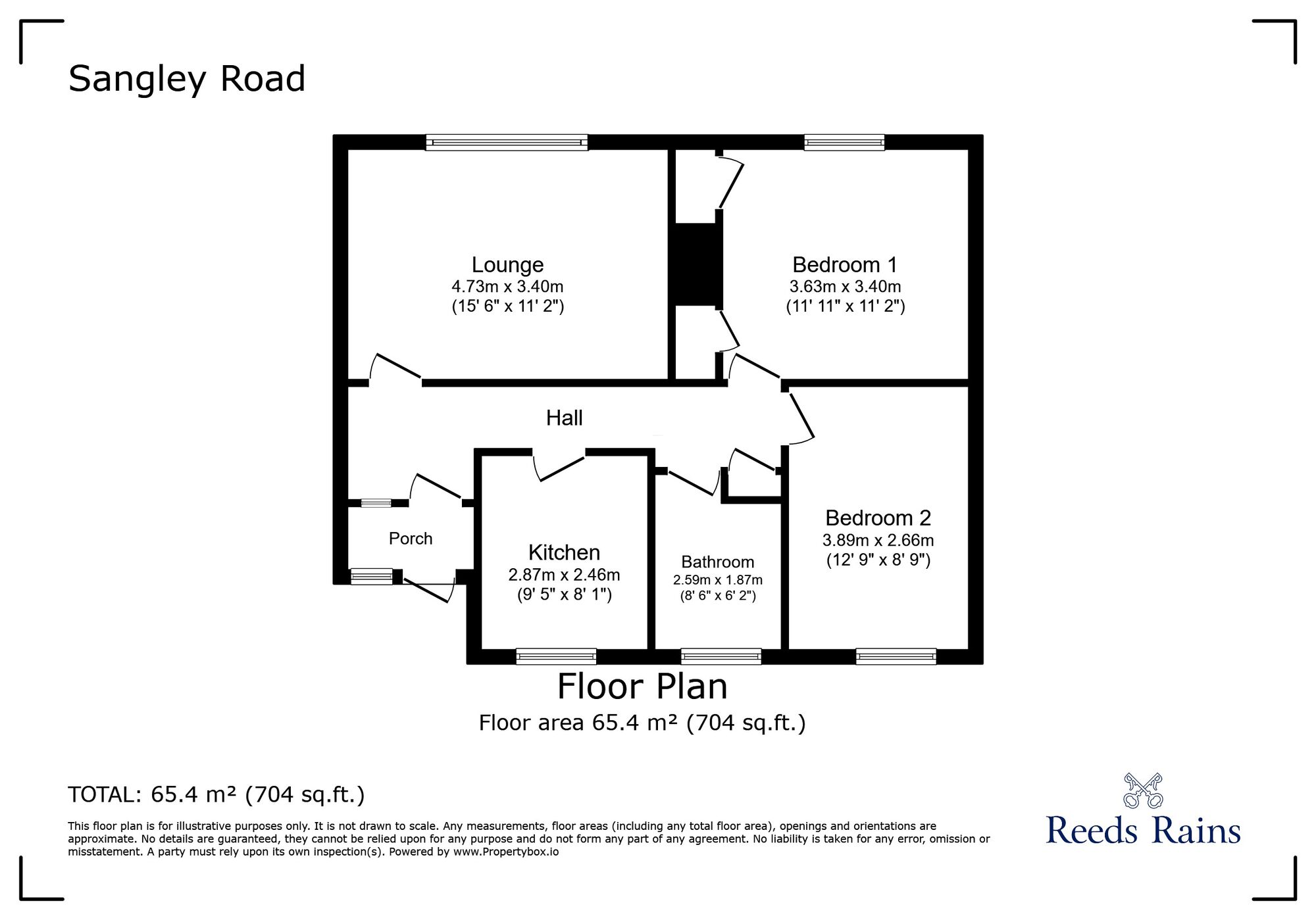 Floorplan of 2 bedroom  Flat for sale, Sangley Road, London, SE6