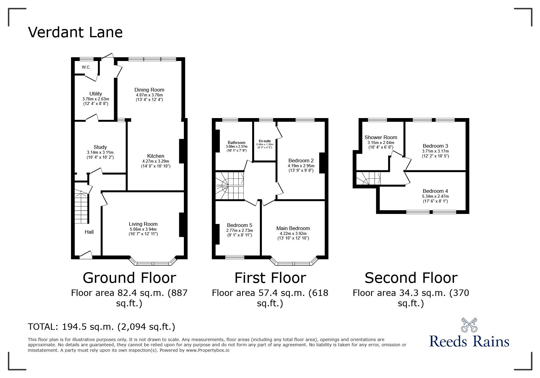 Floorplan of 5 bedroom Mid Terrace House for sale, Verdant Lane, London, SE6