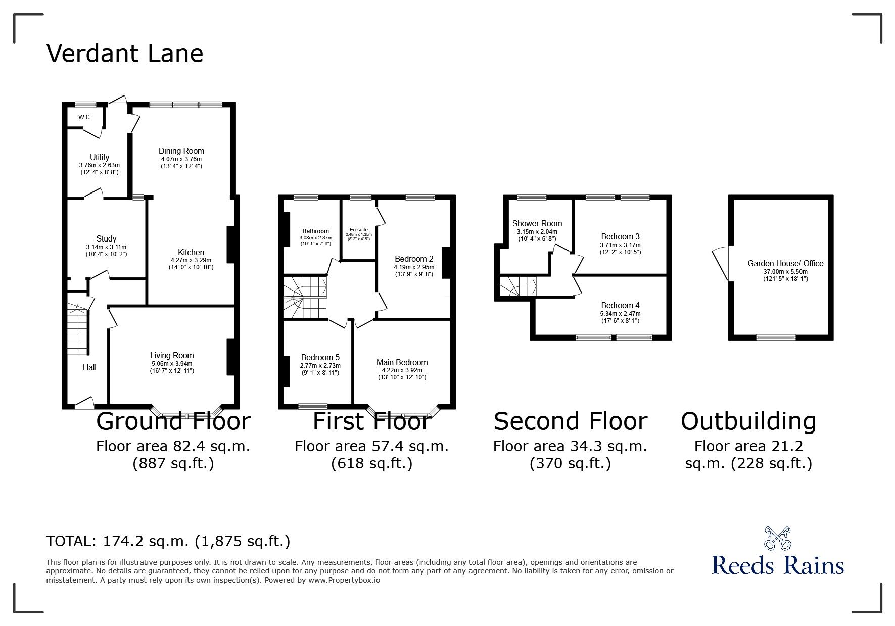 Floorplan of 5 bedroom Mid Terrace House for sale, Verdant Lane, London, SE6