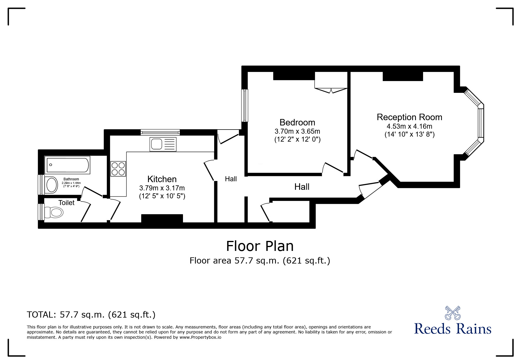 Floorplan of 1 bedroom  Flat for sale, Brownhill Road, London, SE6