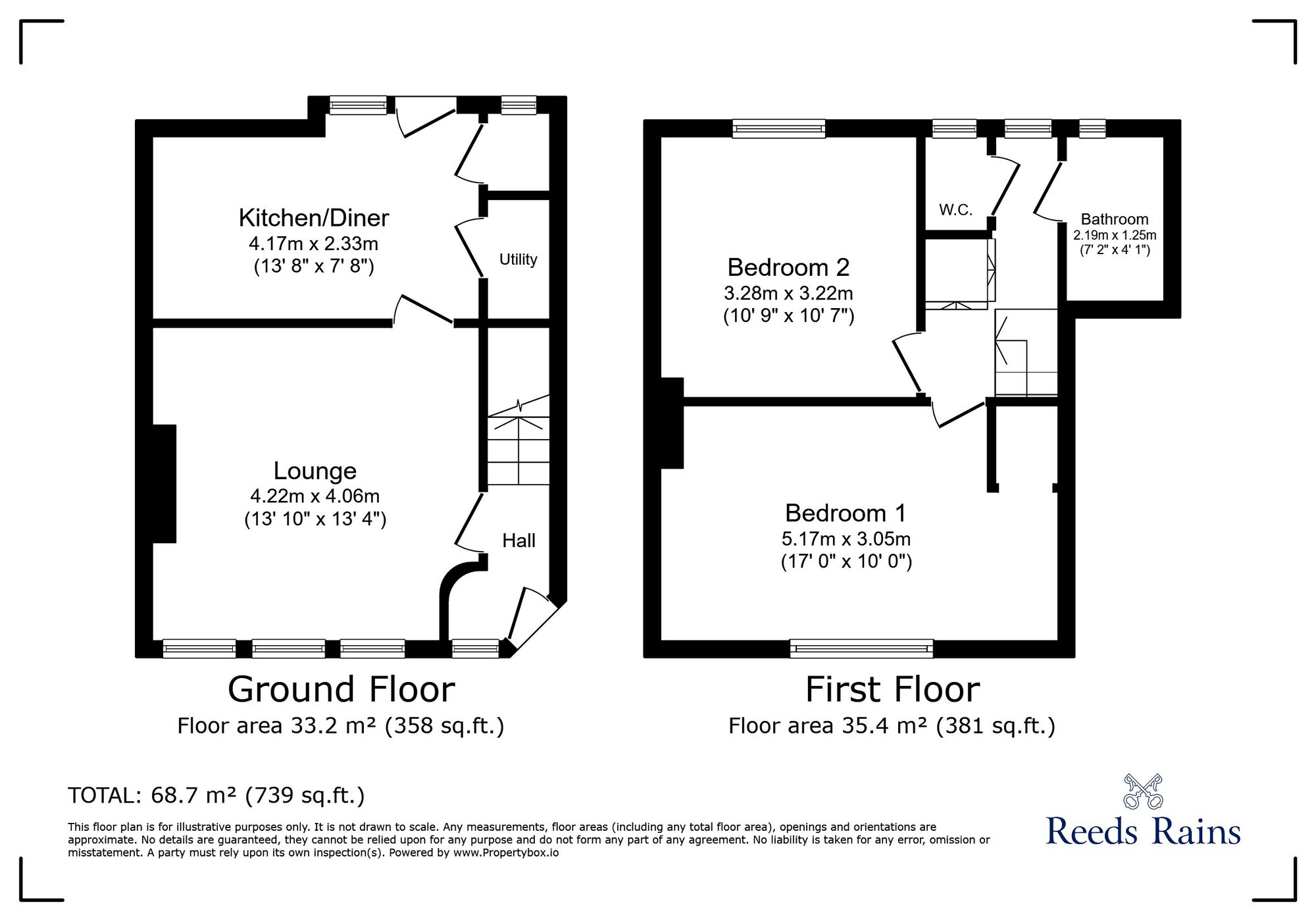 Floorplan of 2 bedroom Mid Terrace House for sale, Randlesdown Road, London, SE6