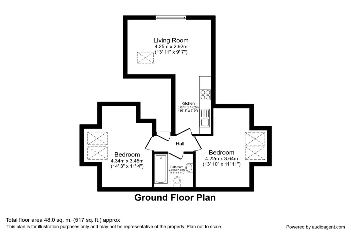 Floorplan of 2 bedroom  Flat for sale, Brownhill Road, London, SE6