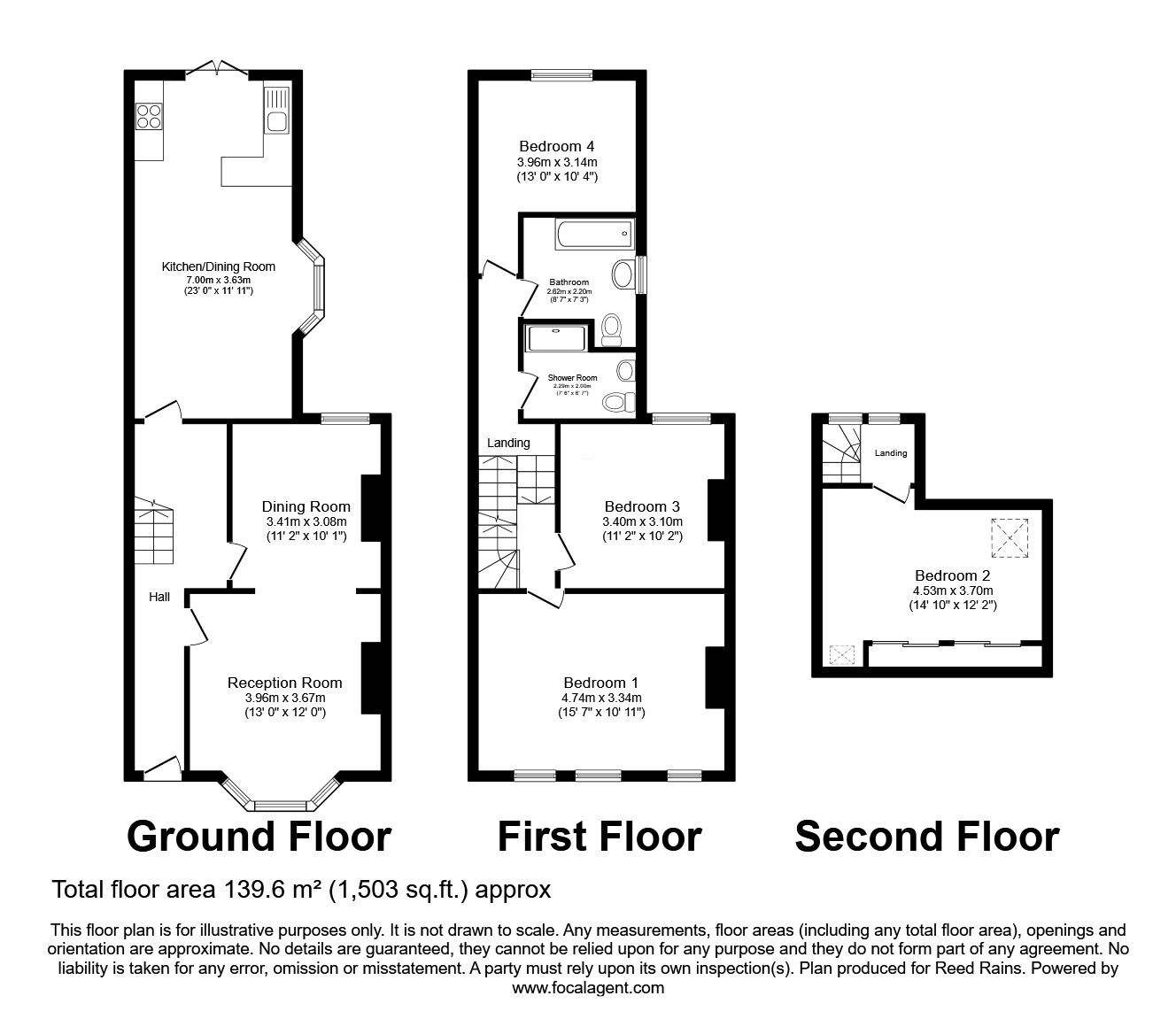 Floorplan of 4 bedroom Mid Terrace House for sale, Felday Road, London, SE13