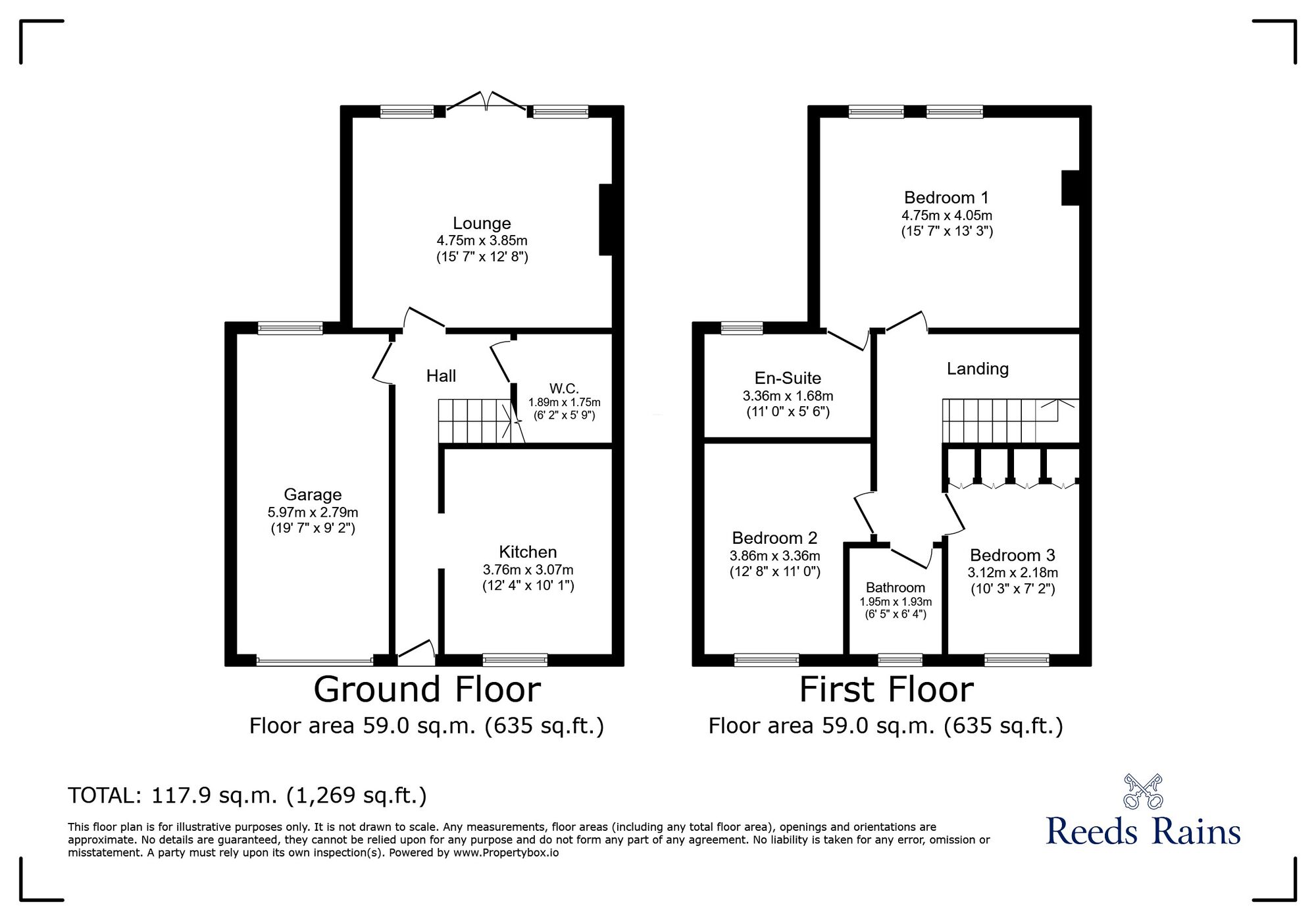 Floorplan of 3 bedroom Mid Terrace House for sale, Harfield Gardens, Grove Lane, London, SE5