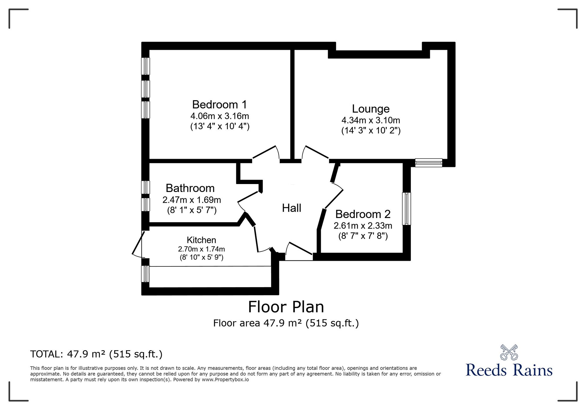 Floorplan of 2 bedroom  Flat for sale, Loampit Hill, London, SE13