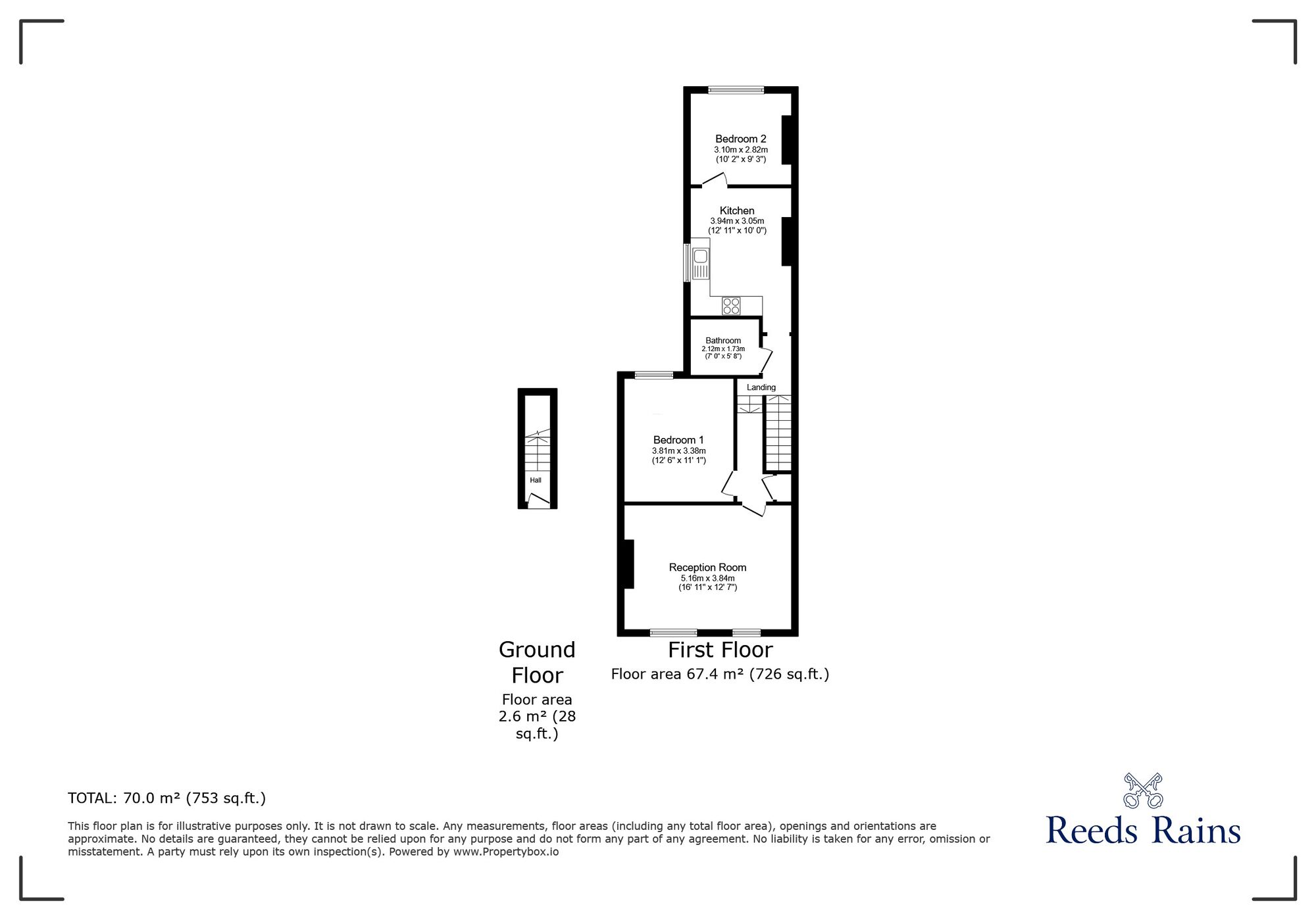 Floorplan of 2 bedroom  Flat for sale, Perry Hill, London, SE6