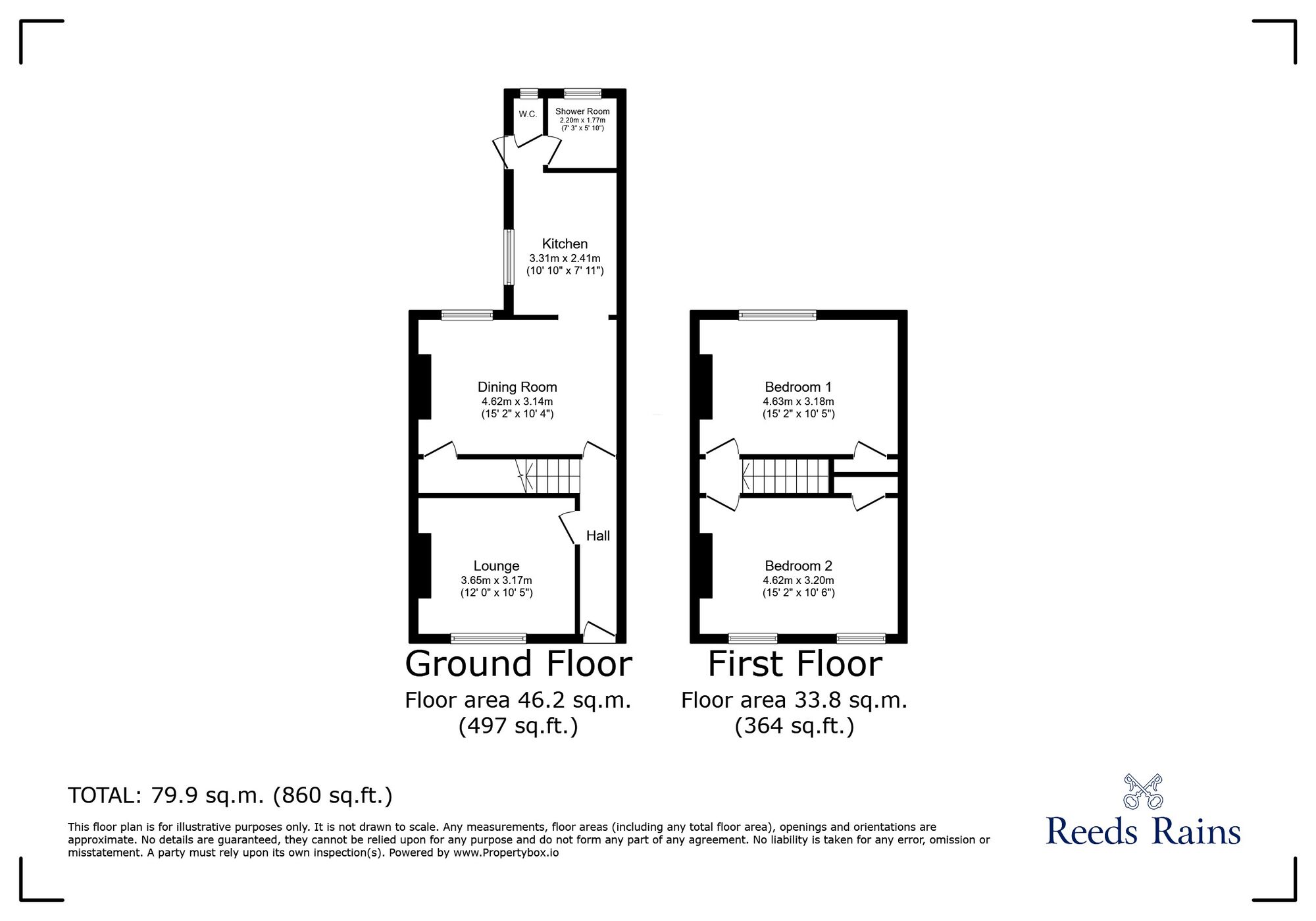 Floorplan of 2 bedroom Mid Terrace House for sale, Brightfield Road, London, SE12