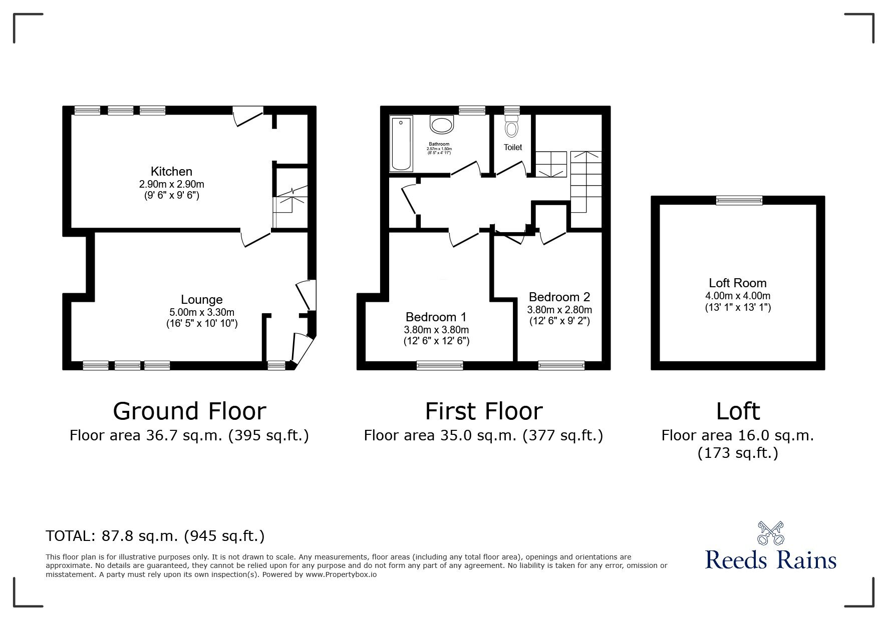 Floorplan of 2 bedroom Mid Terrace House for sale, Overdown Road, London, SE6