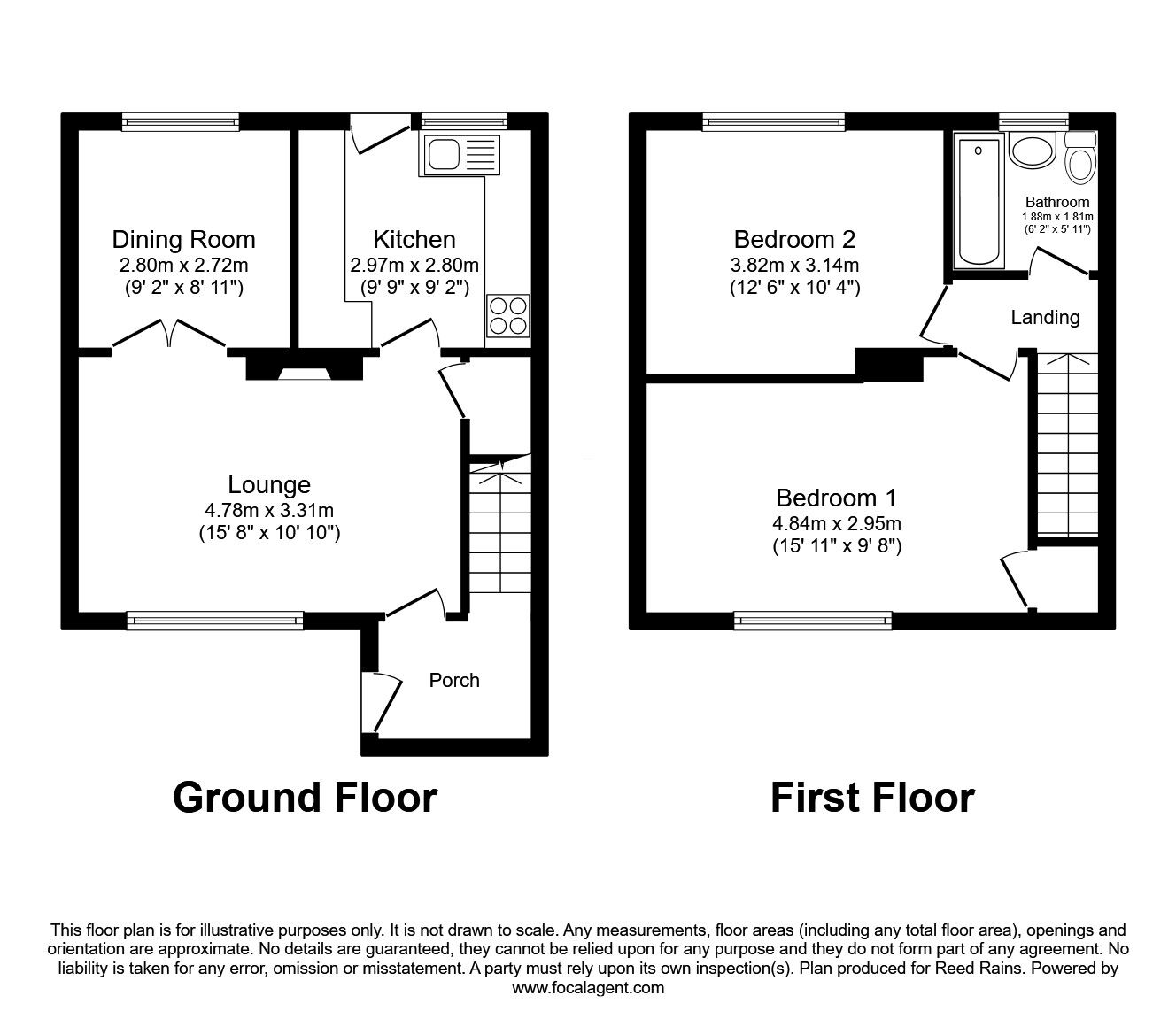 Floorplan of 2 bedroom Mid Terrace House for sale, Parsonage Way, Cheadle, Greater Manchester, SK8