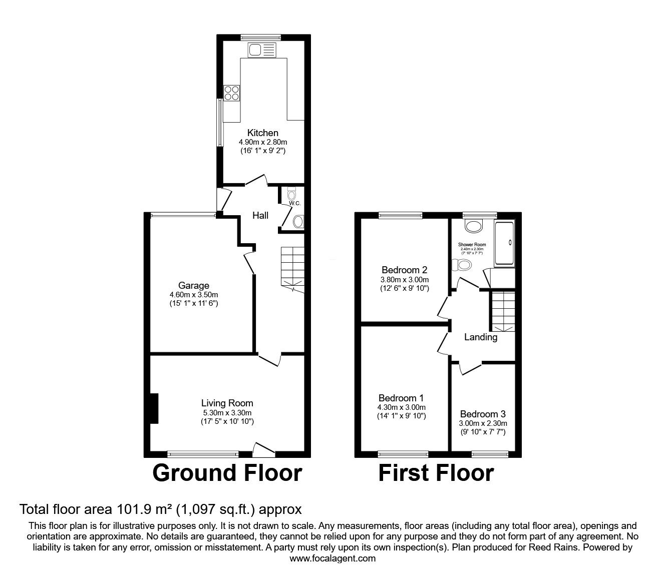 Floorplan of 3 bedroom Mid Terrace House for sale, Wrenbury Drive, Cheadle, Greater Manchester, SK8