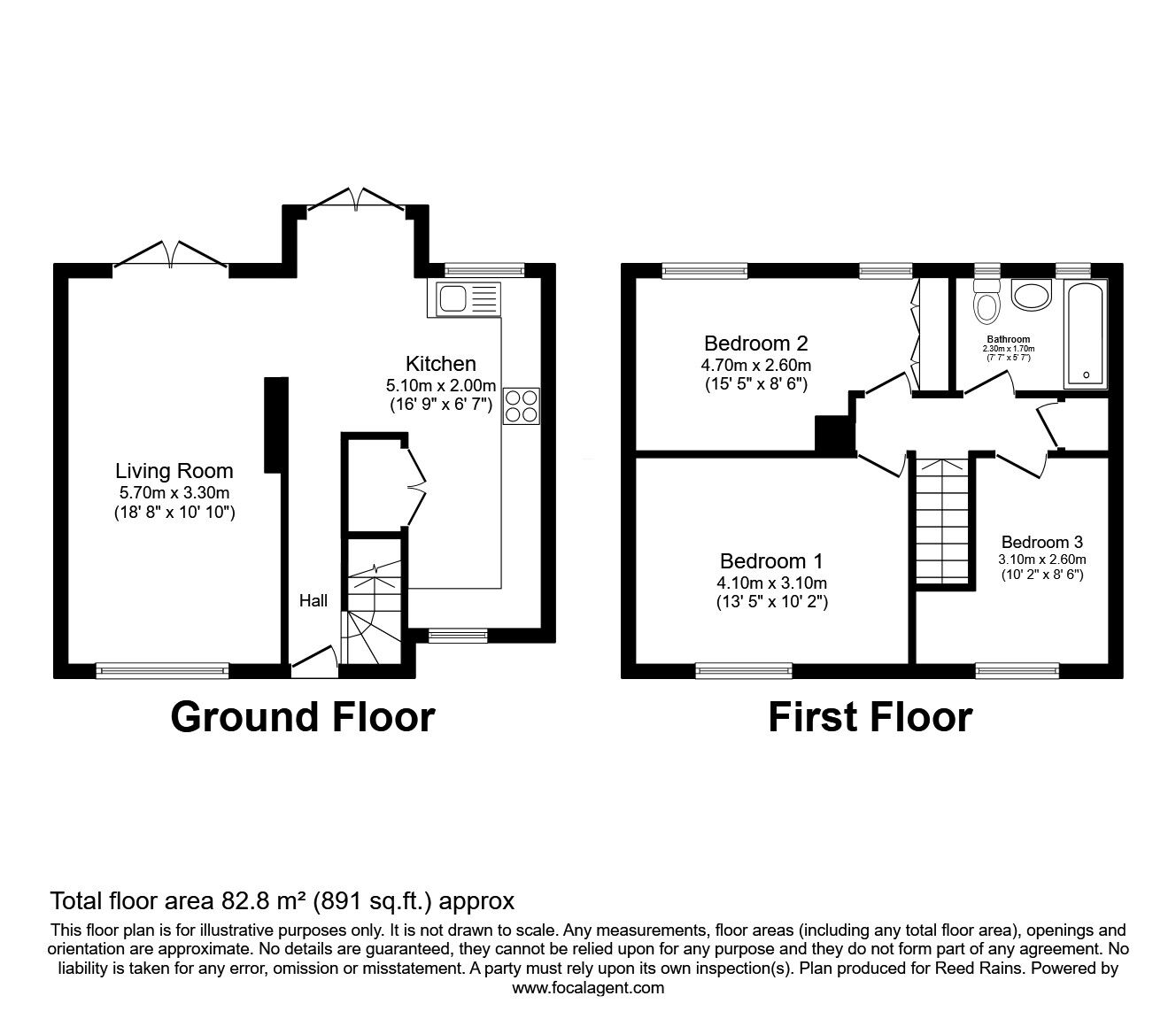 Floorplan of 3 bedroom Mid Terrace House for sale, Calve Croft Road, Manchester, Greater Manchester, M22