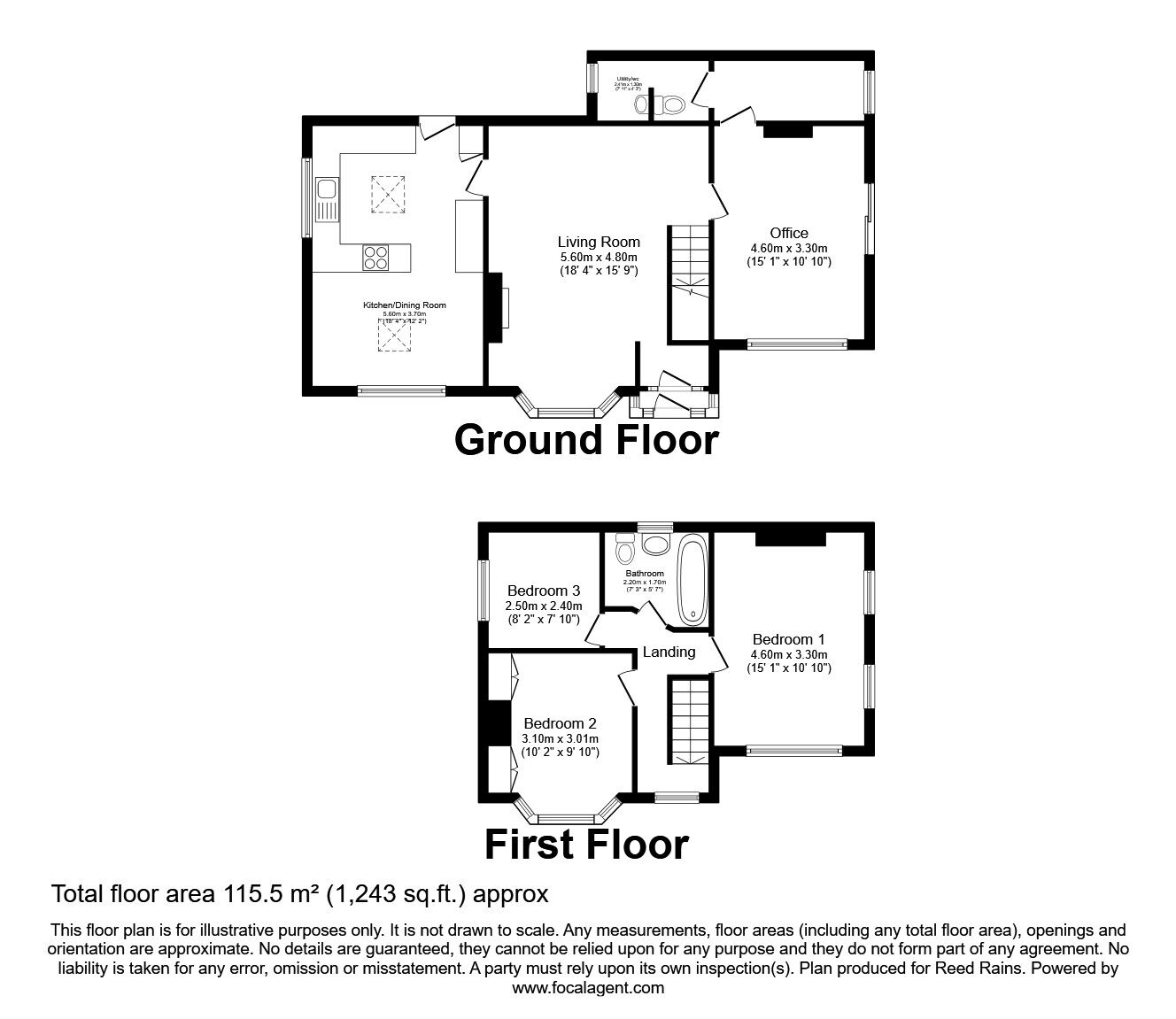 Floorplan of 3 bedroom Detached House for sale, Pendlebury Road, Gatley, Cheadle, SK8