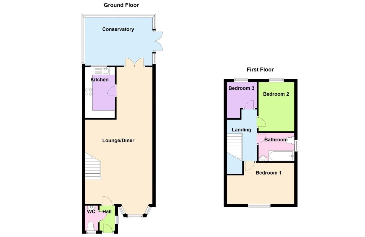 Floorplan of 3 bedroom End Terrace House for sale, Beaford Road, Manchester, Greater Manchester, M22