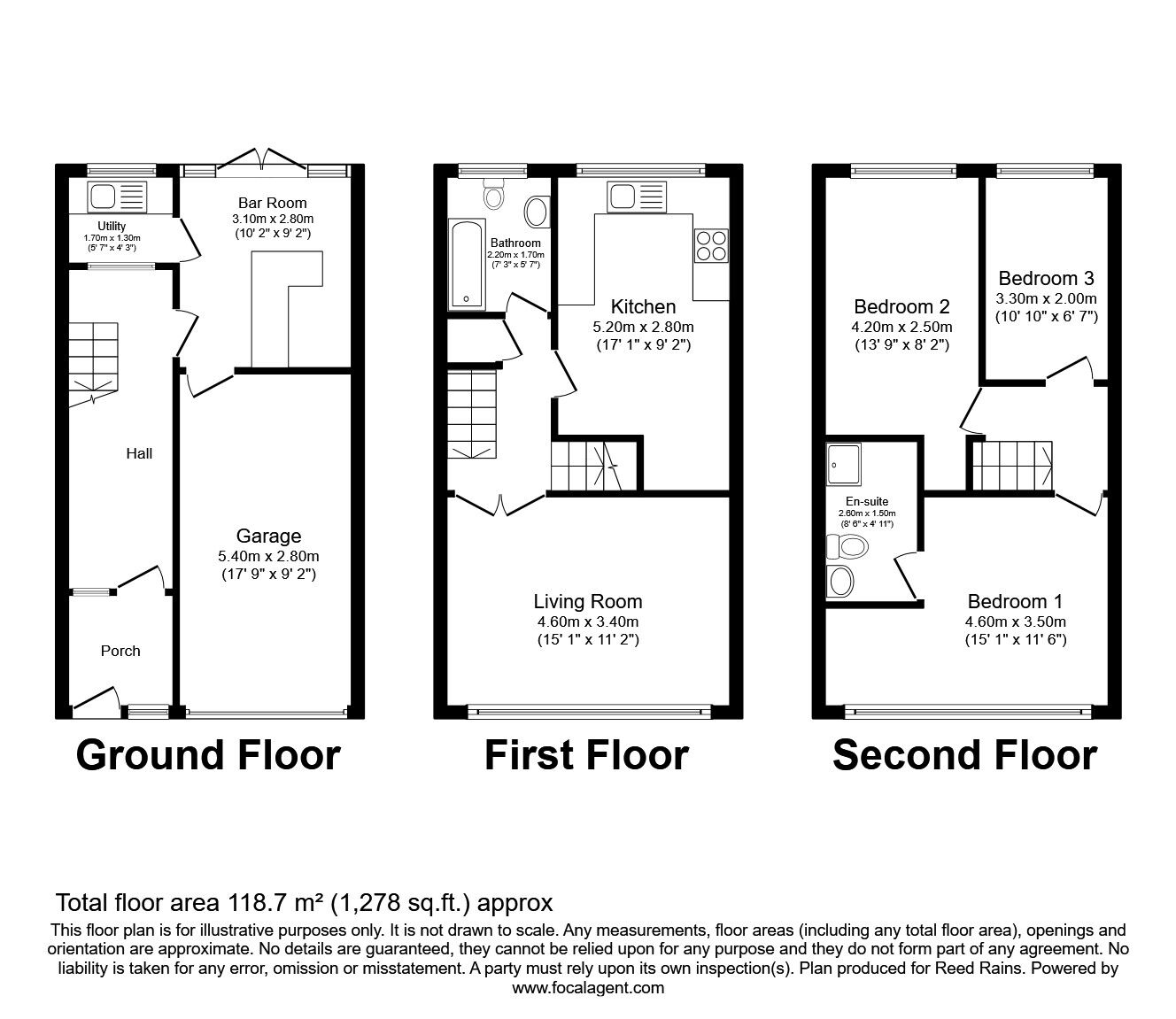 Floorplan of 3 bedroom Mid Terrace House for sale, Wrenbury Drive, Cheadle, Greater Manchester, SK8