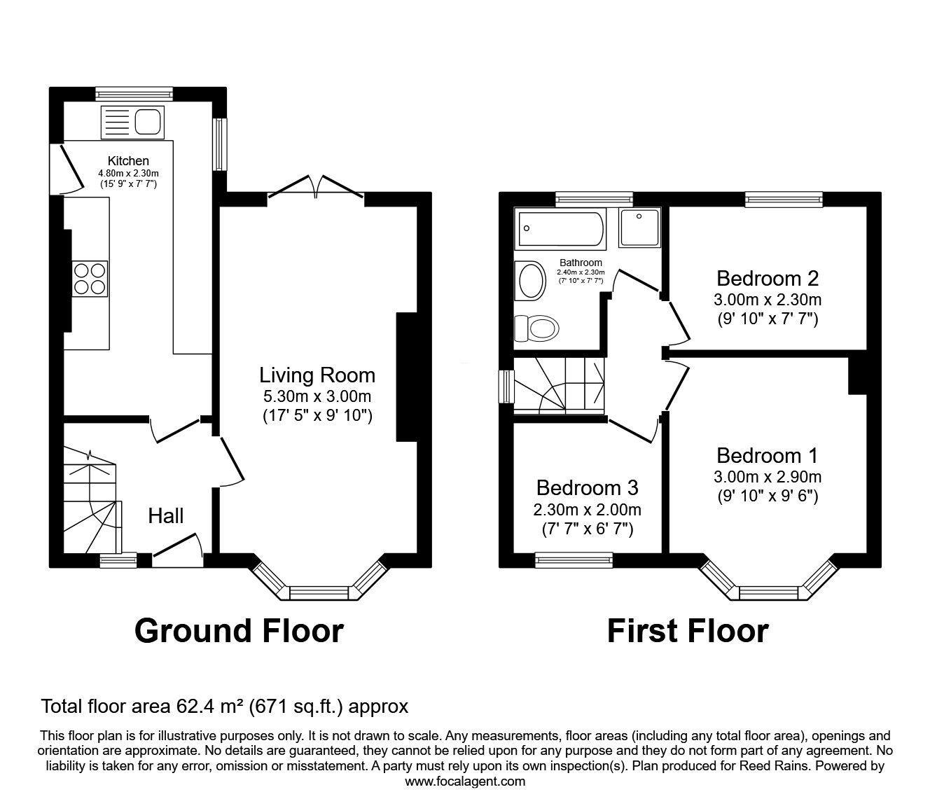 Floorplan of 3 bedroom Semi Detached House for sale, Aber Road, Cheadle, Greater Manchester, SK8