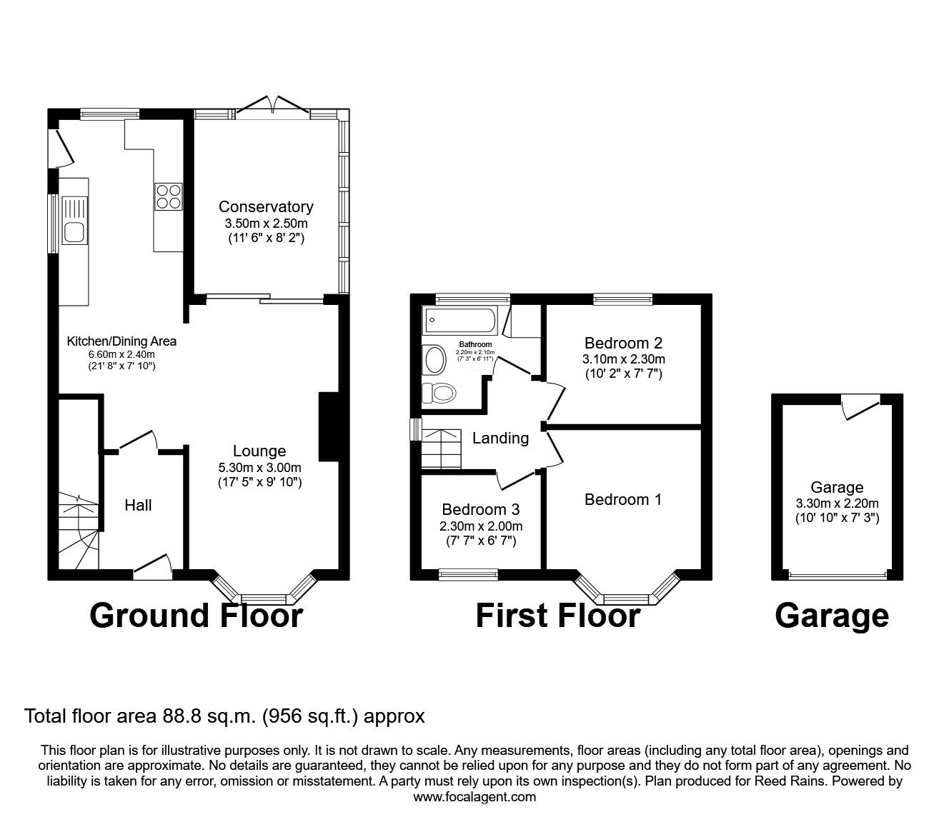 Floorplan of 3 bedroom Semi Detached House for sale, Bangor Road, Cheadle, Greater Manchester, SK8