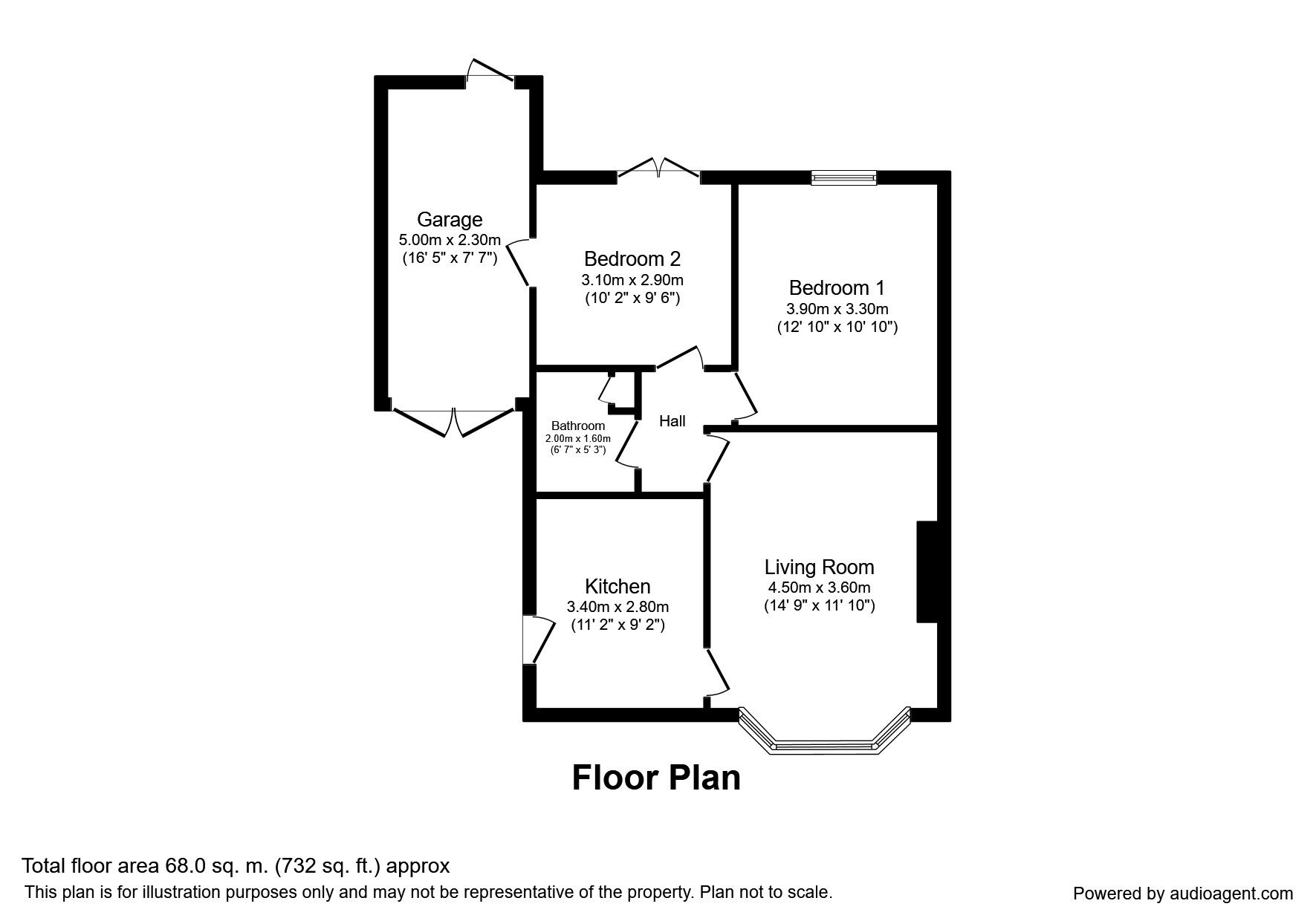 Floorplan of 2 bedroom Semi Detached Bungalow for sale, Ainsdale Gardens, Chapel House, Tyne and Wear, NE5